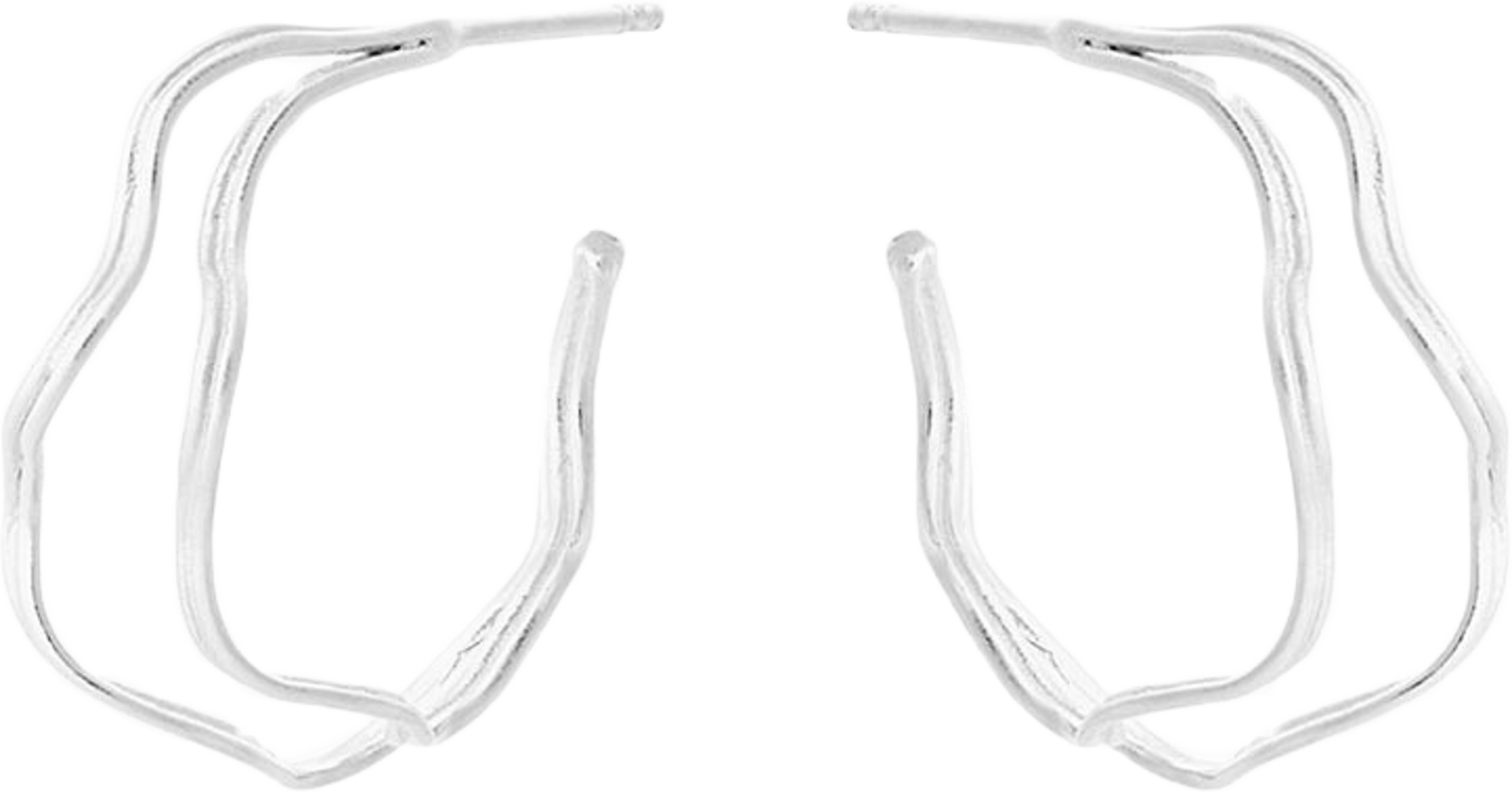Small Double Wave Hoops