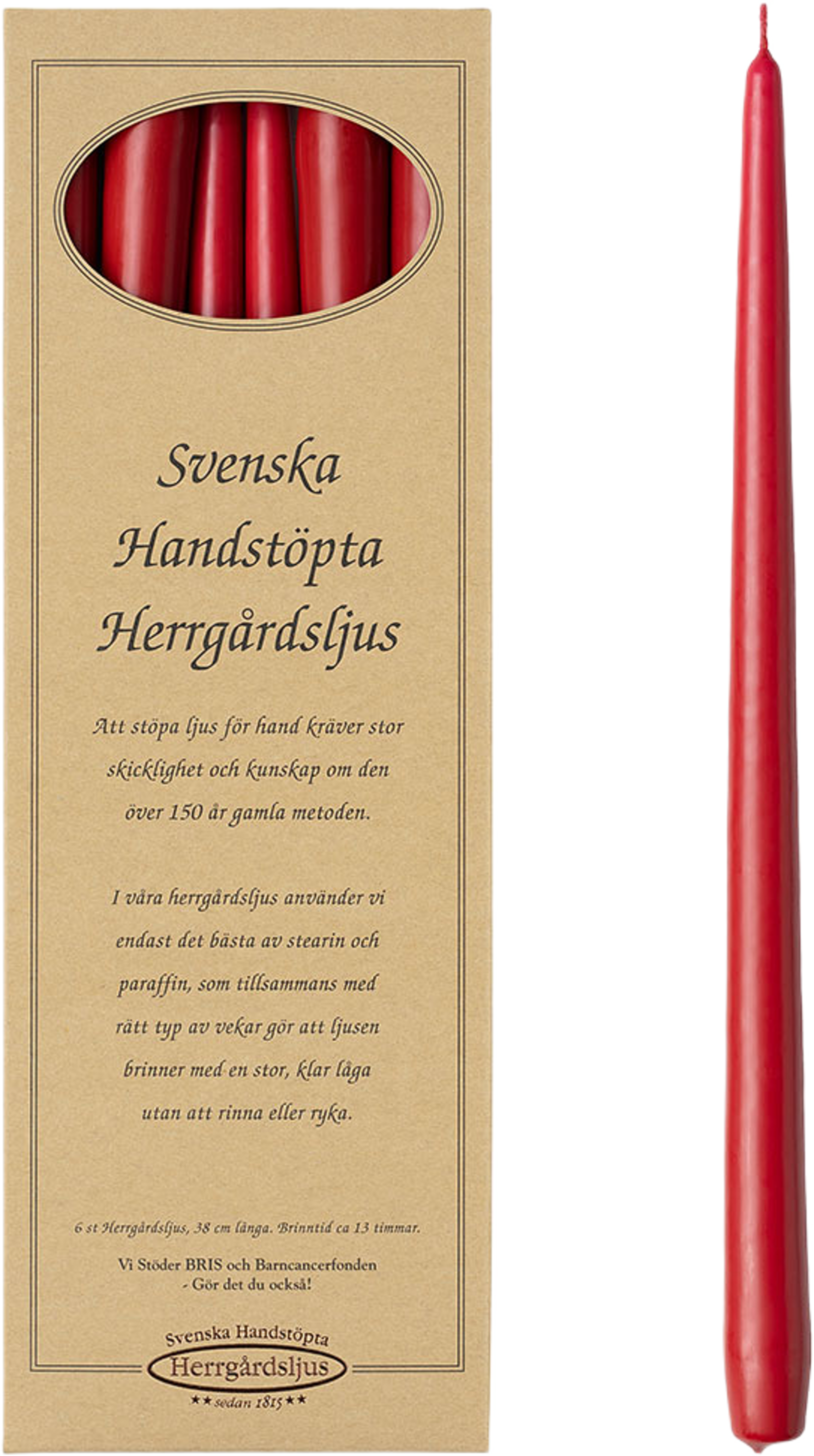 Svenska Handsstöpa Herrgårdsljus, 6-pack