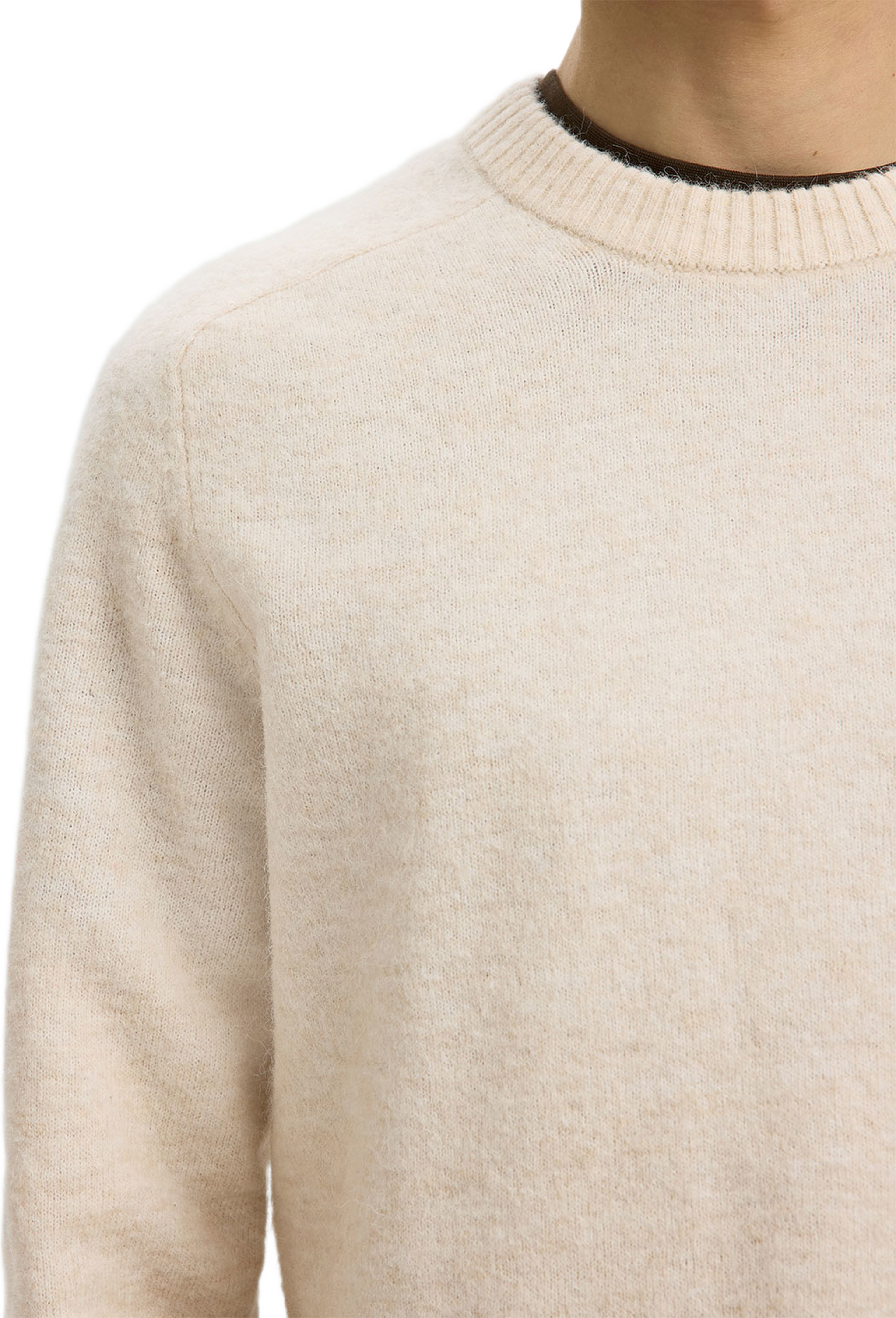 SLHRAI Pullover, från Selected, i färgen Oatmeal. Klicka för att öppna bilden i stort format