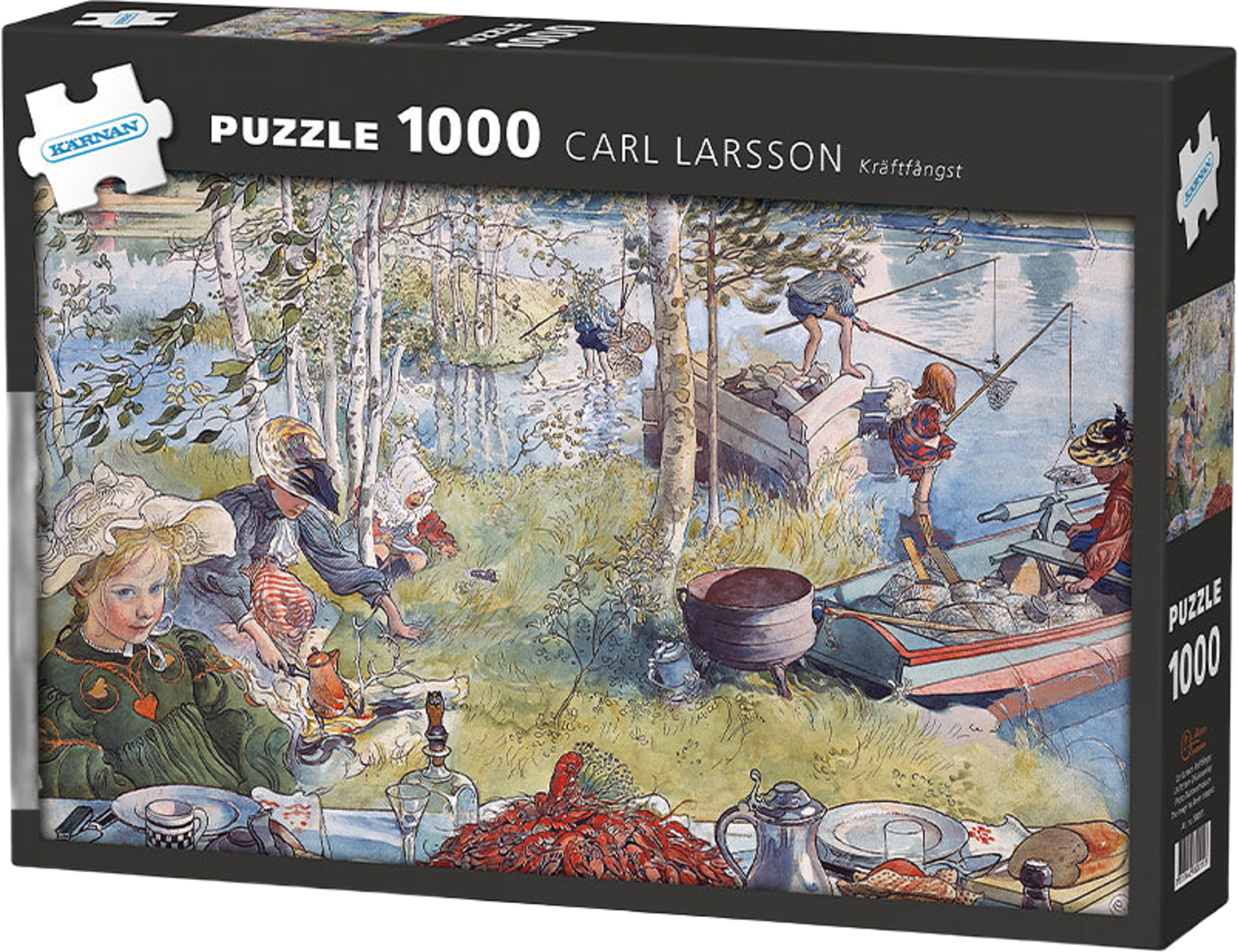 Pappussel 1000 bitar, Carl Larsson - Kräftfångst, från KÄRNAN. Klicka för att öppna bilden i stort format