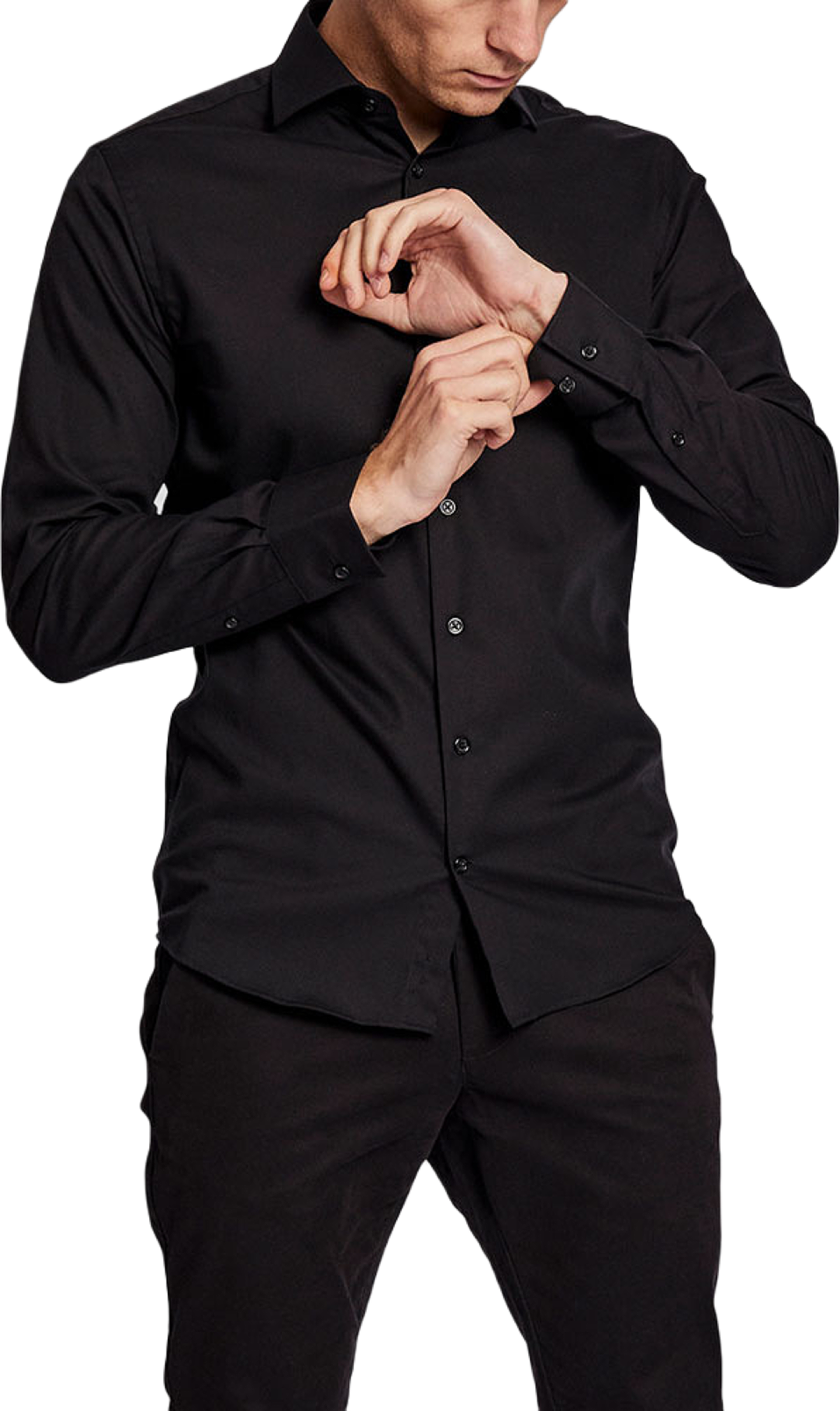 Miles slim fit shirt, från Bruun & Stengade, i färgen Black.