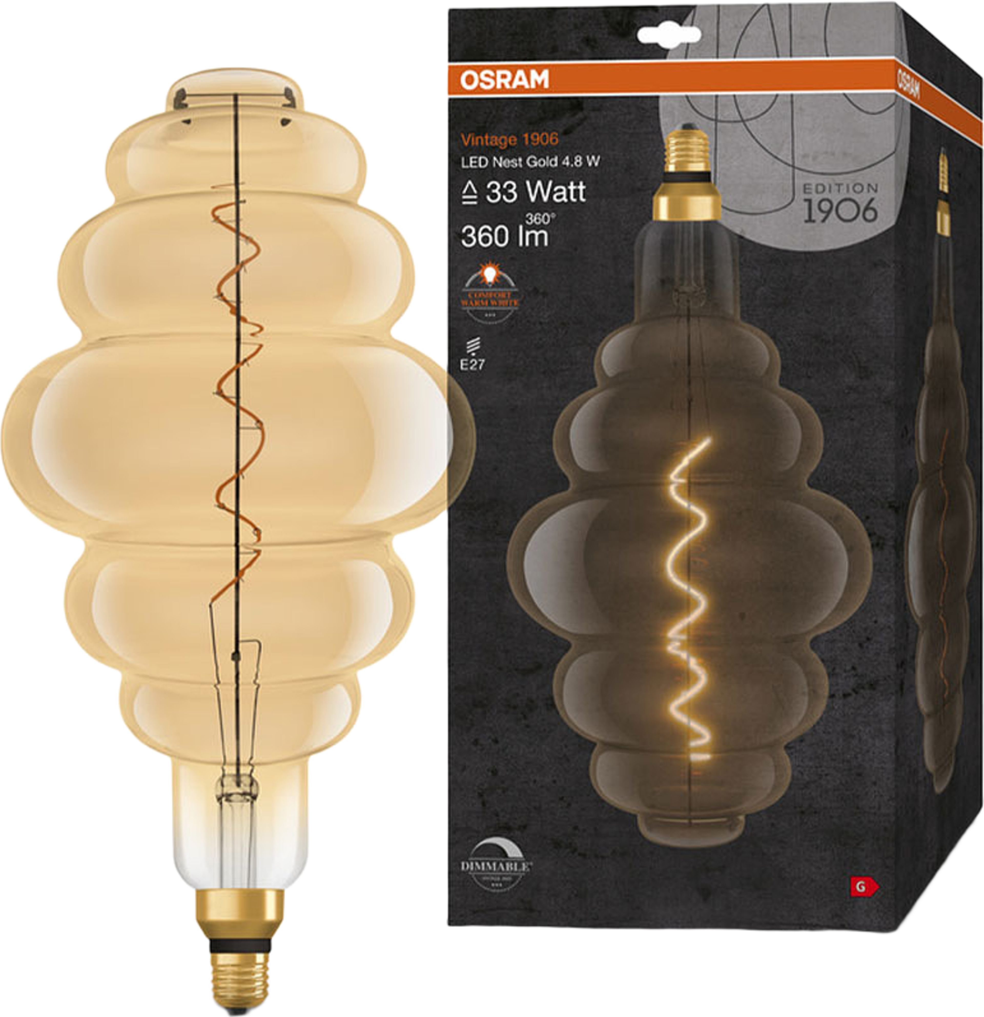 Nest DIM Spiral Gold E27 Vintage 1906
