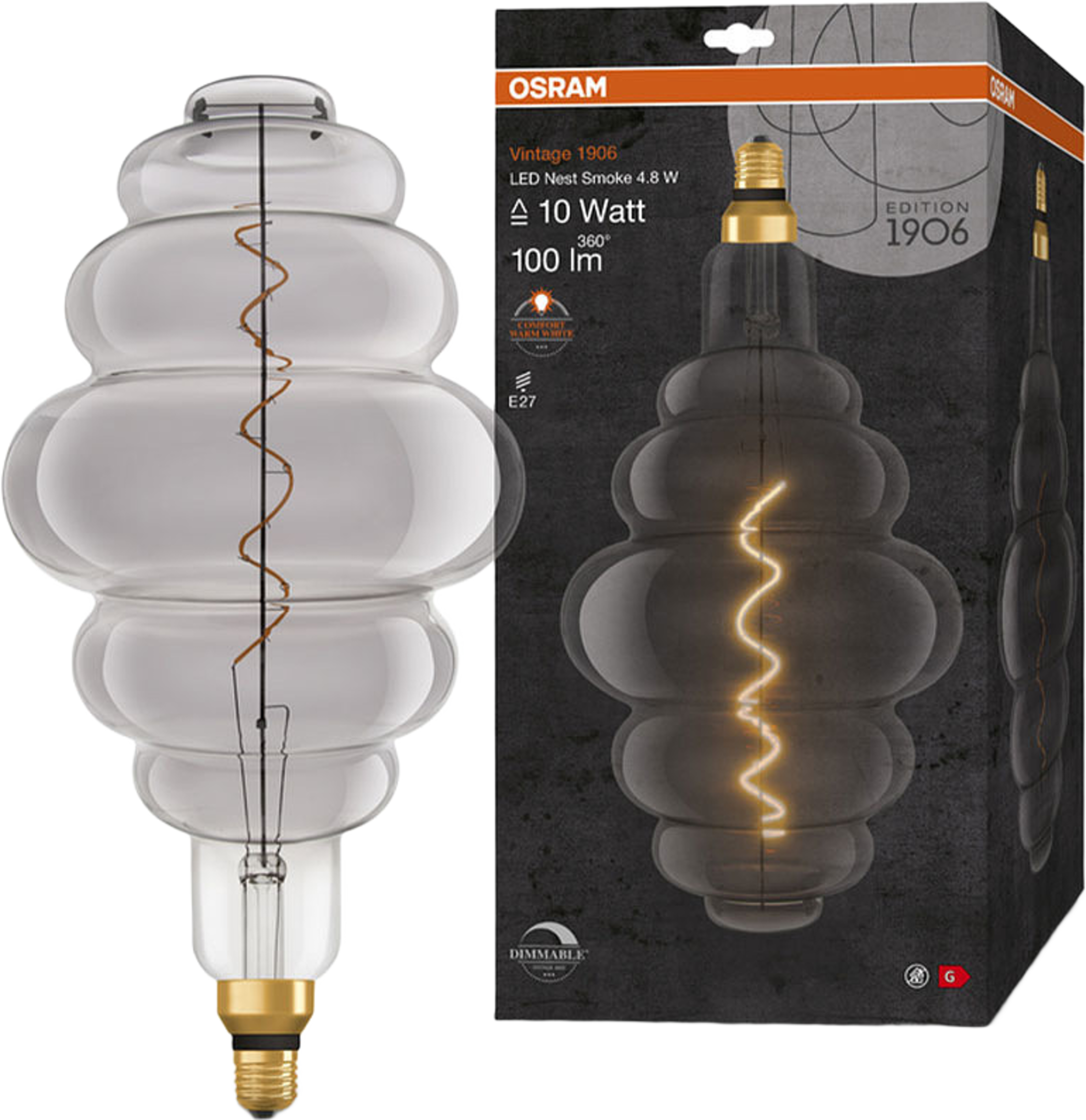 Nest DIM Spiral Smoke E27 Vintage 1906