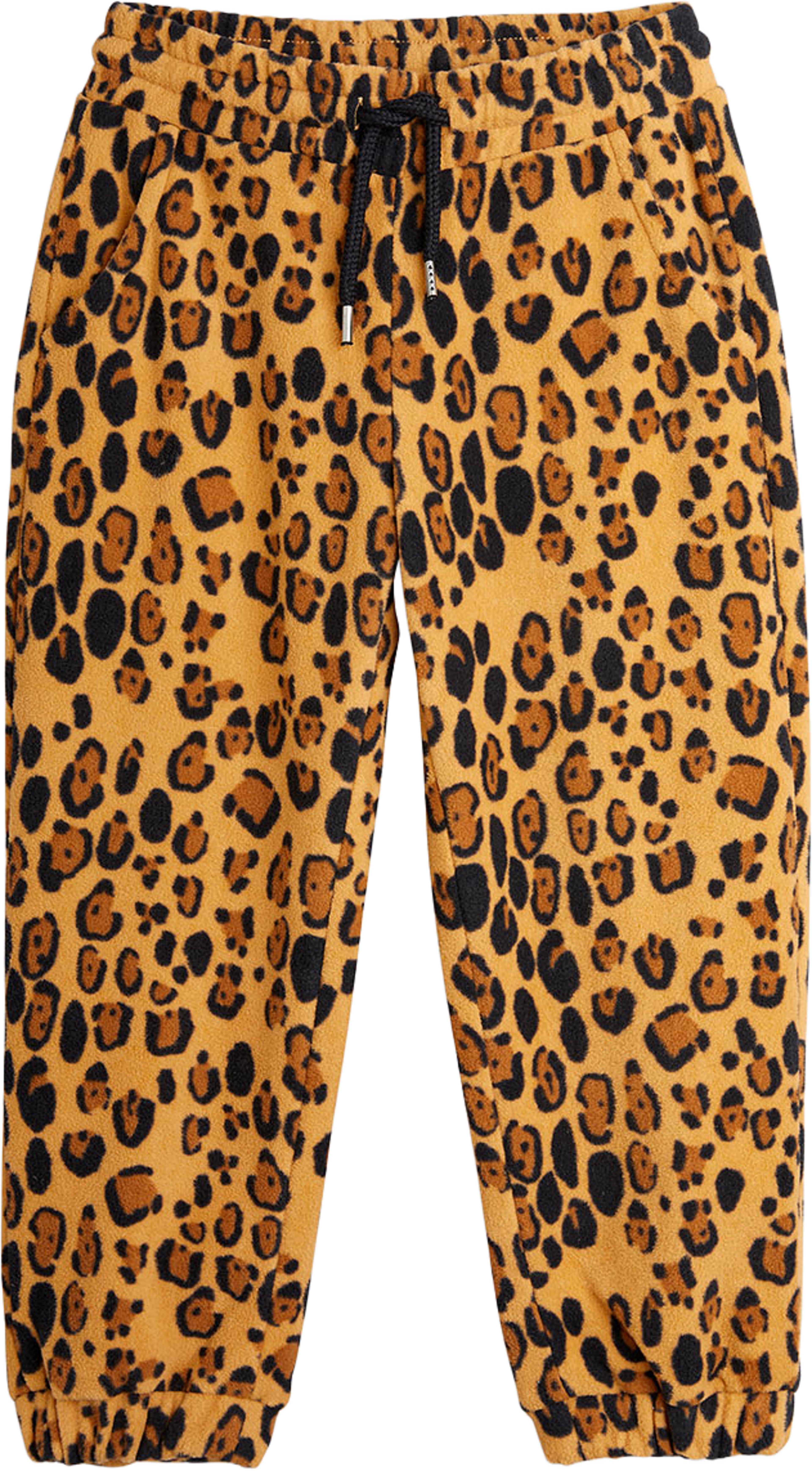 Leopard fleece trousers, från Mini Rodini, i färgen Beige. Klicka för att öppna bilden i stort format