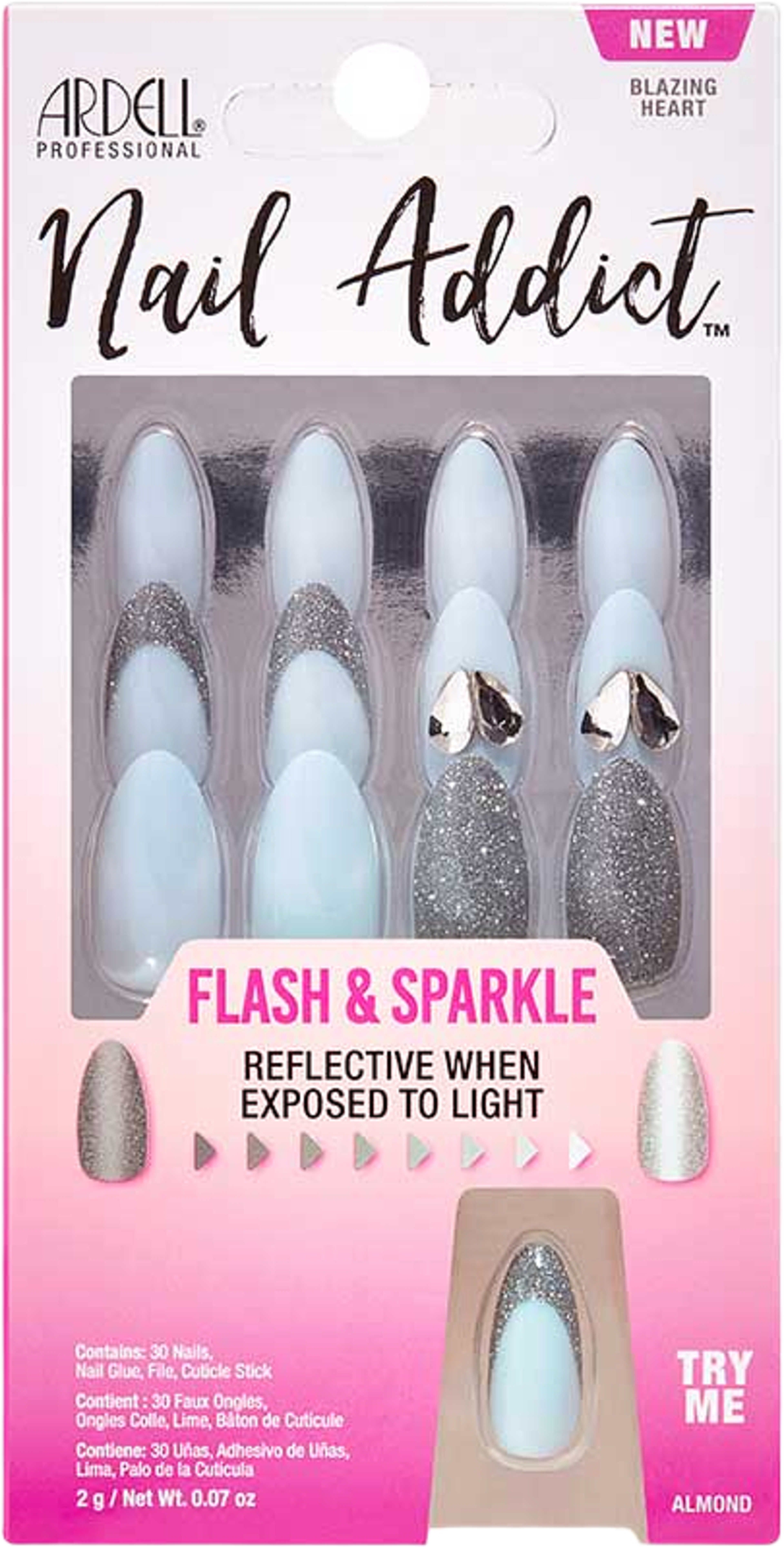 Nail Addict Flash & Sparkle Blazing Heart