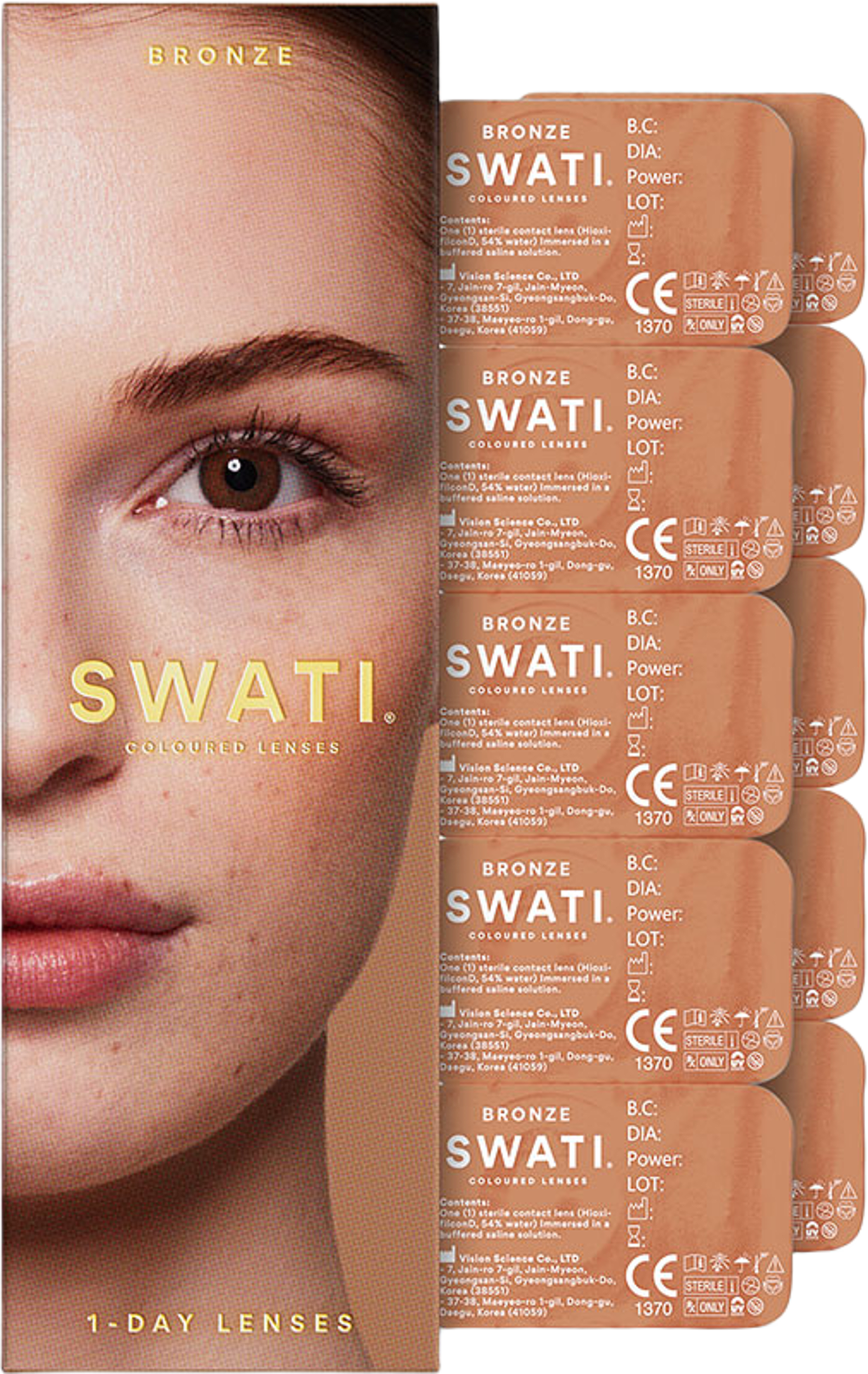 1-Day Cosmetic Lenses - BRONZE, från SWATI Cosmetics, i färgen Bronze. Klicka för att öppna bilden i stort format