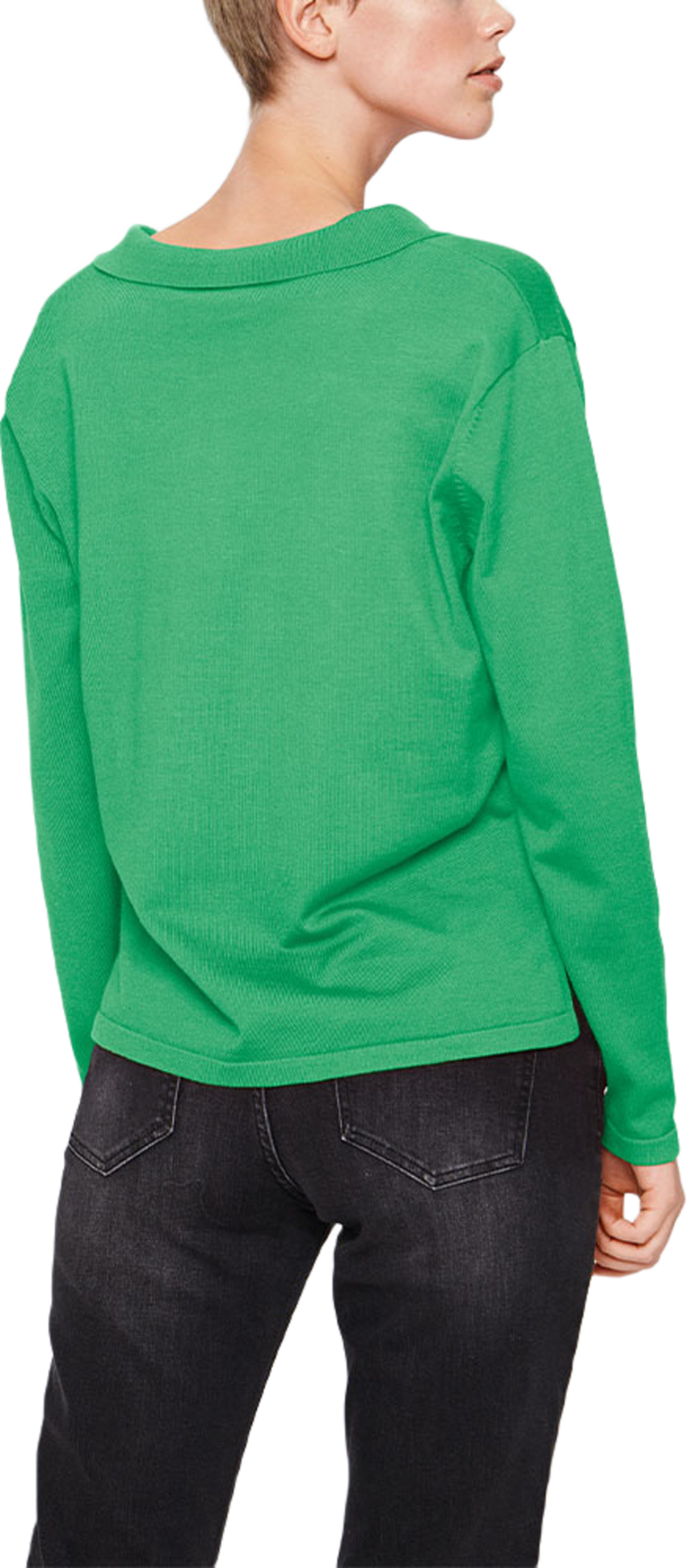 MilaSZ Polo Pullover, från Saint Tropez, i färgen Verdant Green Melange. Klicka för att öppna bilden i stort format