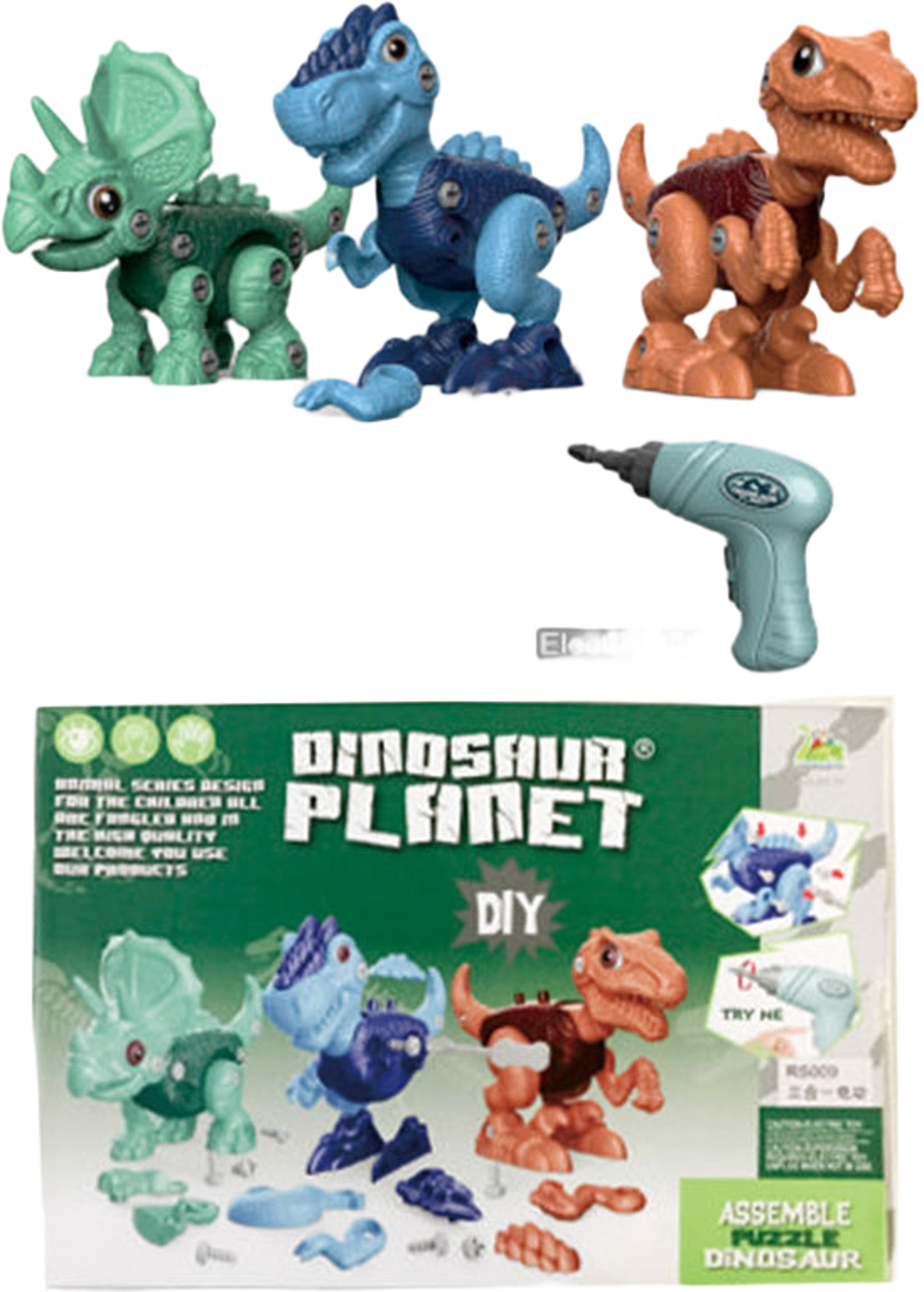 Dinosaur byggsats i 3-pack