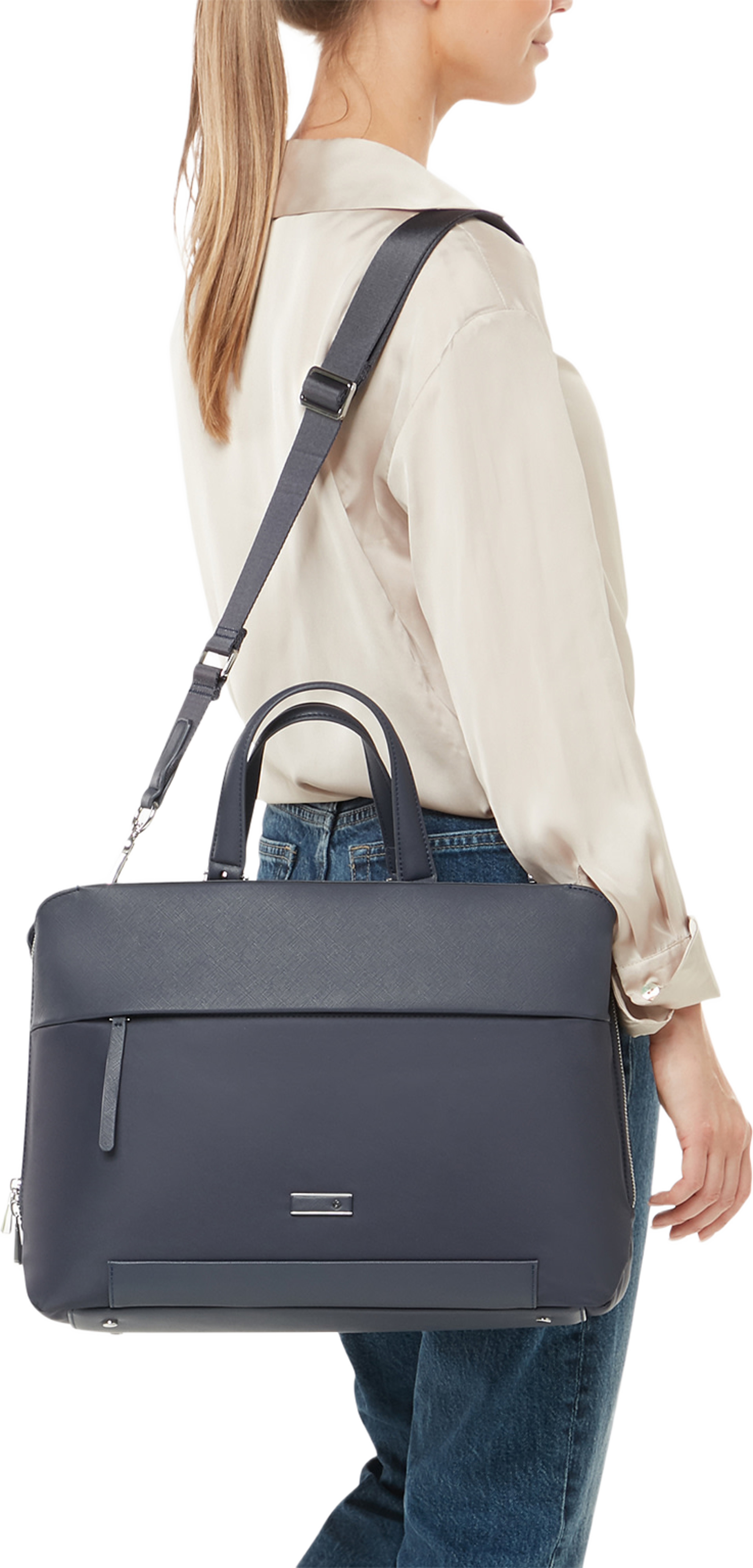 Zalia 3.0 Bailhandle 3 Comp, från Samsonite, i färgen Dark Navy. Klicka för att öppna bilden i stort format