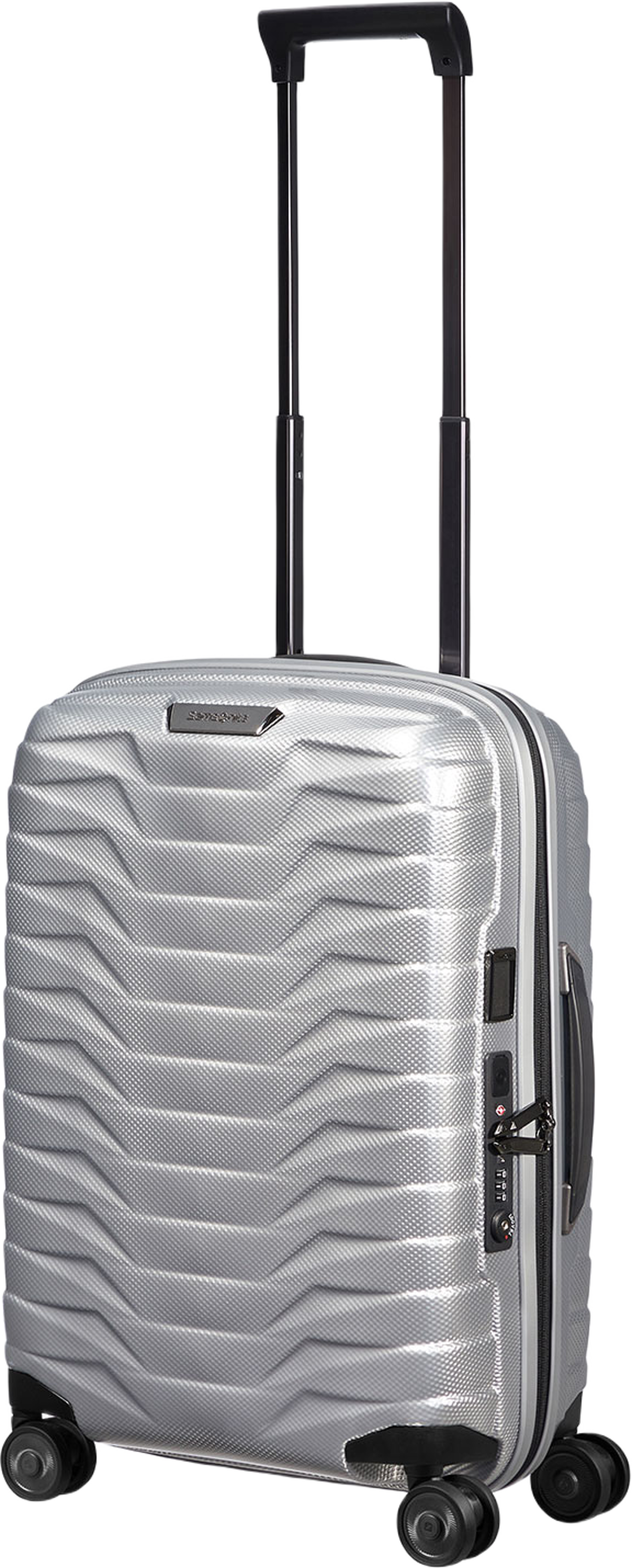 Proxis Kabinväska med 4 hjul 55 cm, från Samsonite, i färgen Silver. Klicka för att öppna bilden i stort format