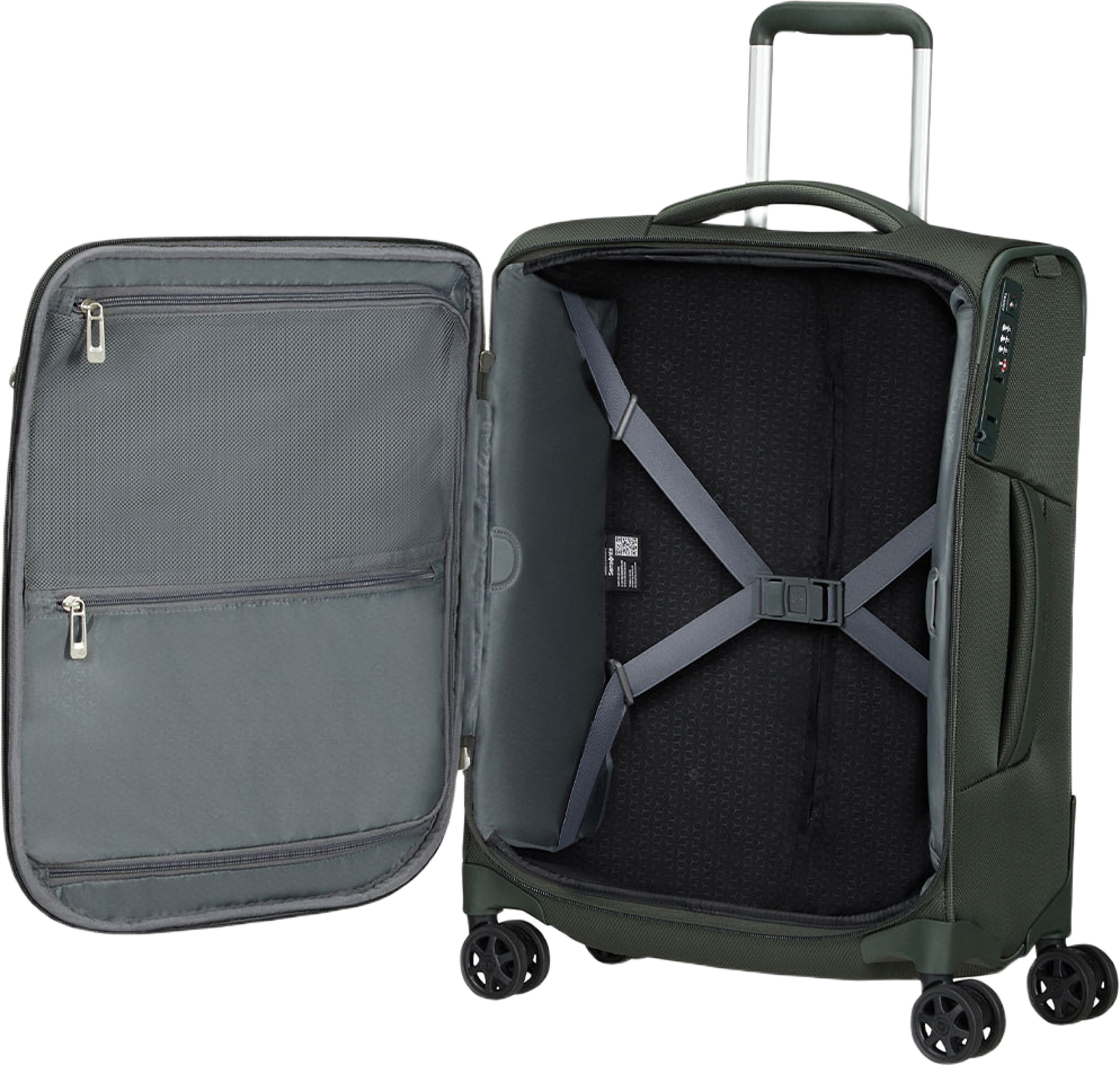 Kabinväska 55 cm, från Samsonite, i färgen Forest Green. Klicka för att öppna bilden i stort format