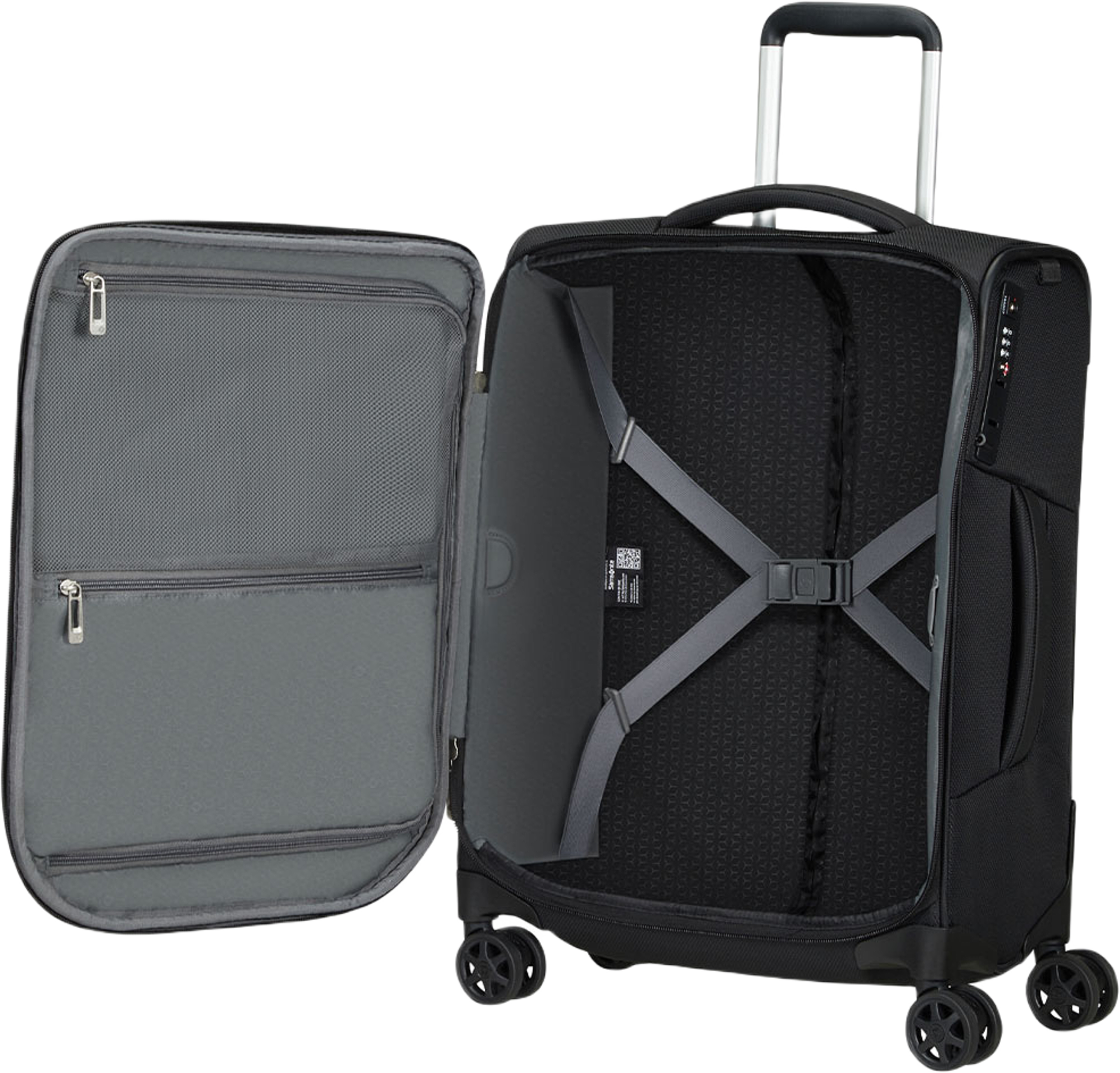 Kabinväska 55 cm, från Samsonite, i färgen Ozone Black. Klicka för att öppna bilden i stort format