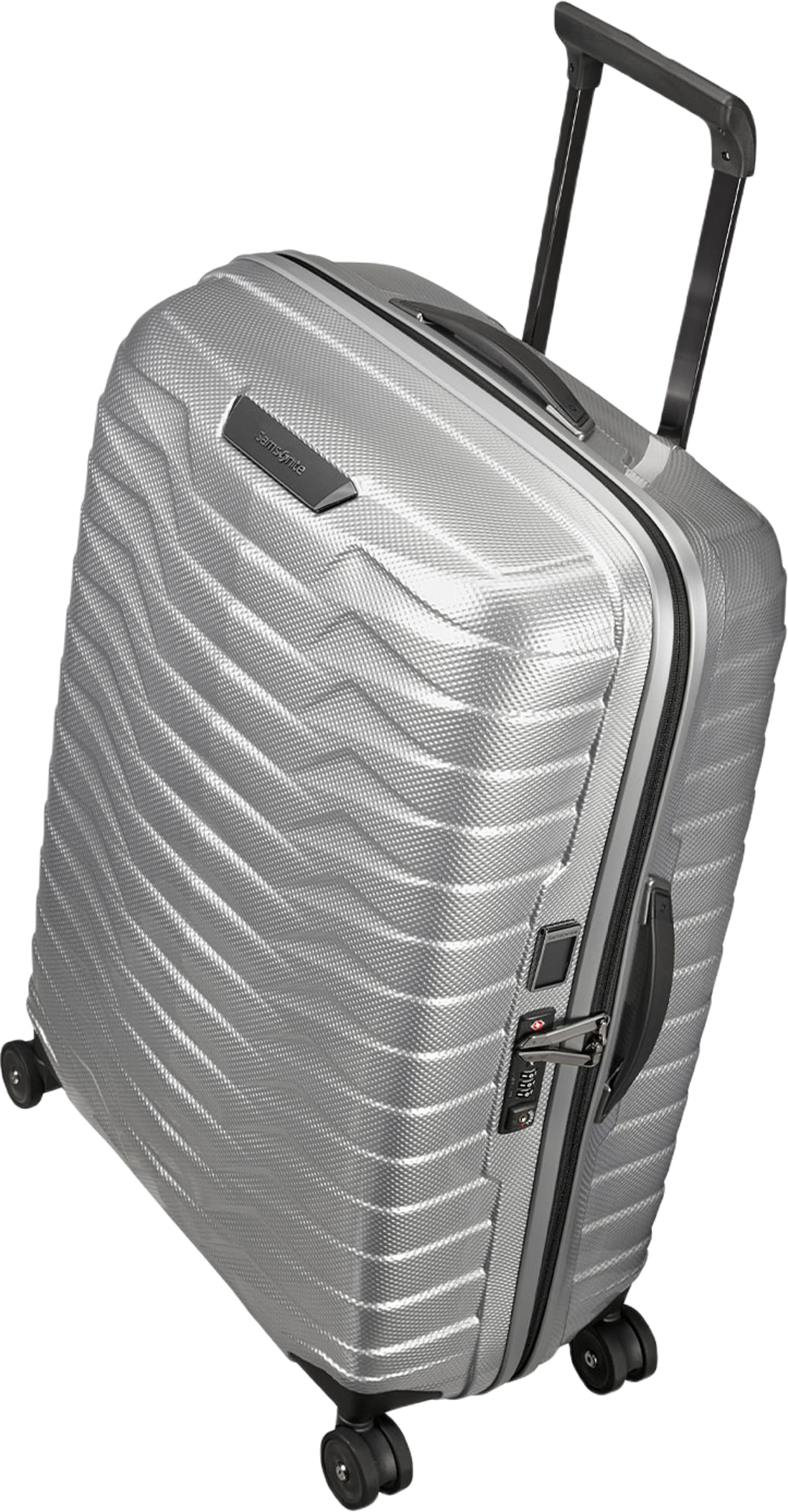 Proxis Resväska med 4 hjul 69 cm, från Samsonite, i färgen Silver. Klicka för att öppna bilden i stort format