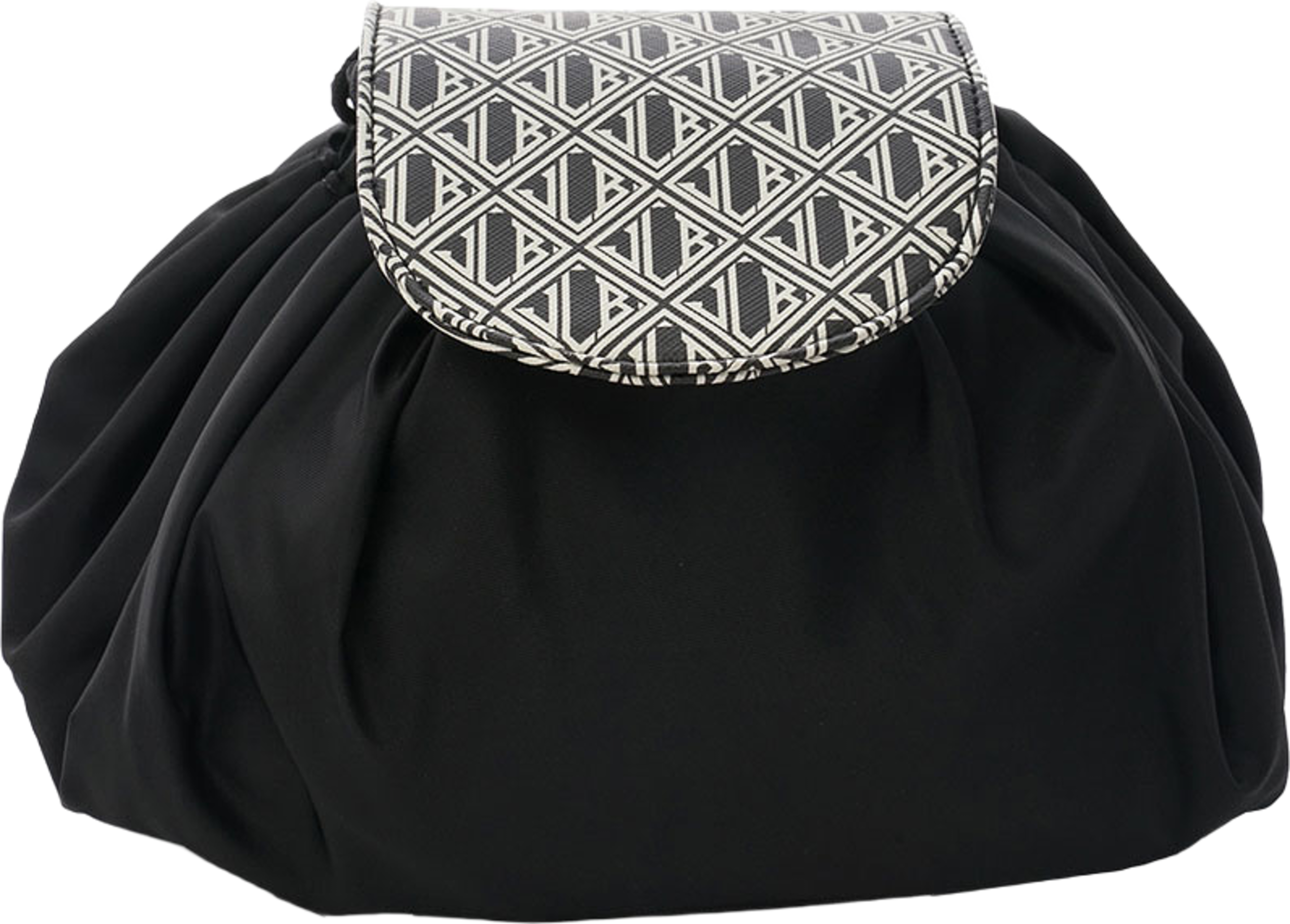 JLB- Round Drawstring Bag Medium /Black-White Necessär