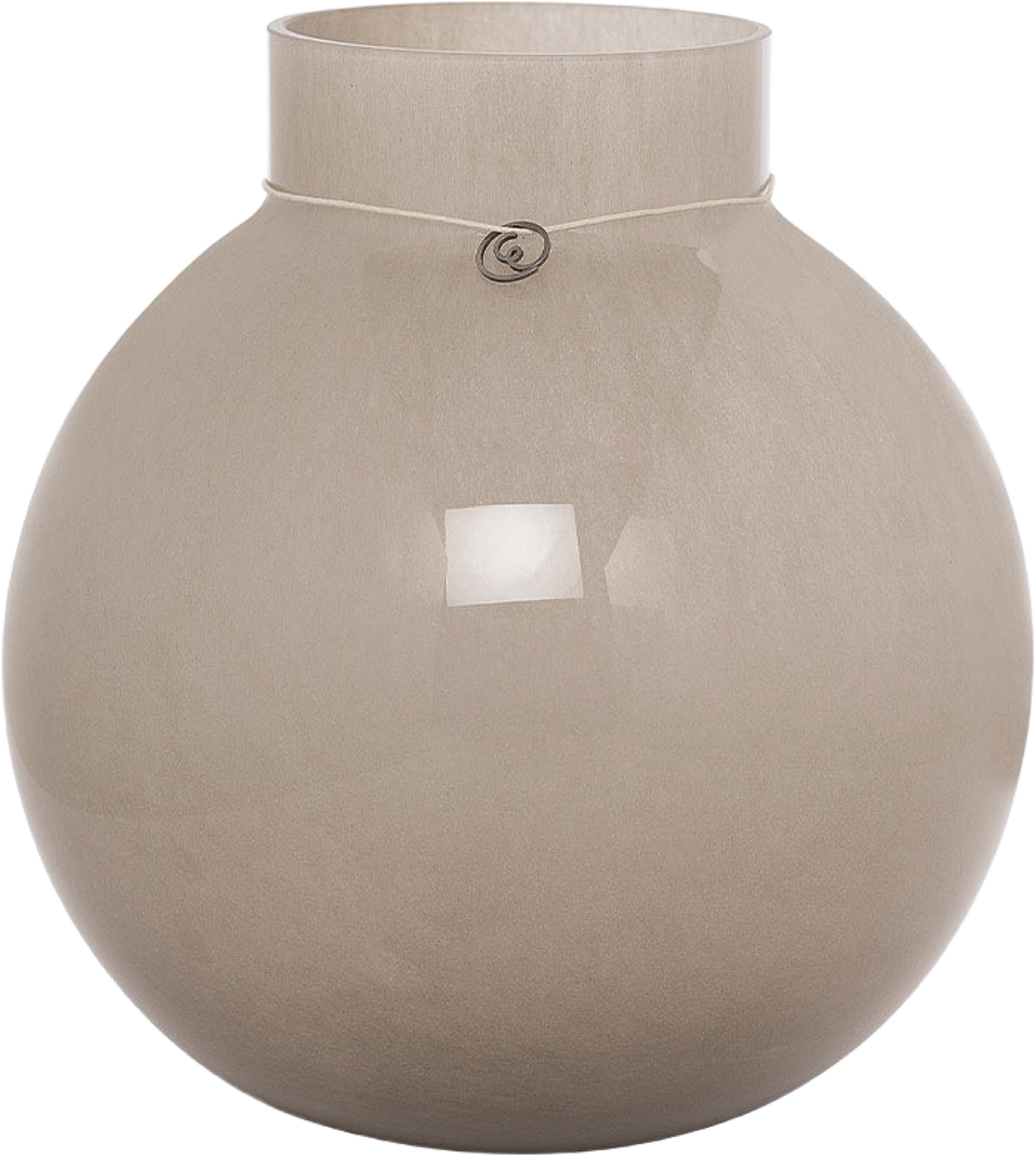 Glasvas rund d21 h22, beige
