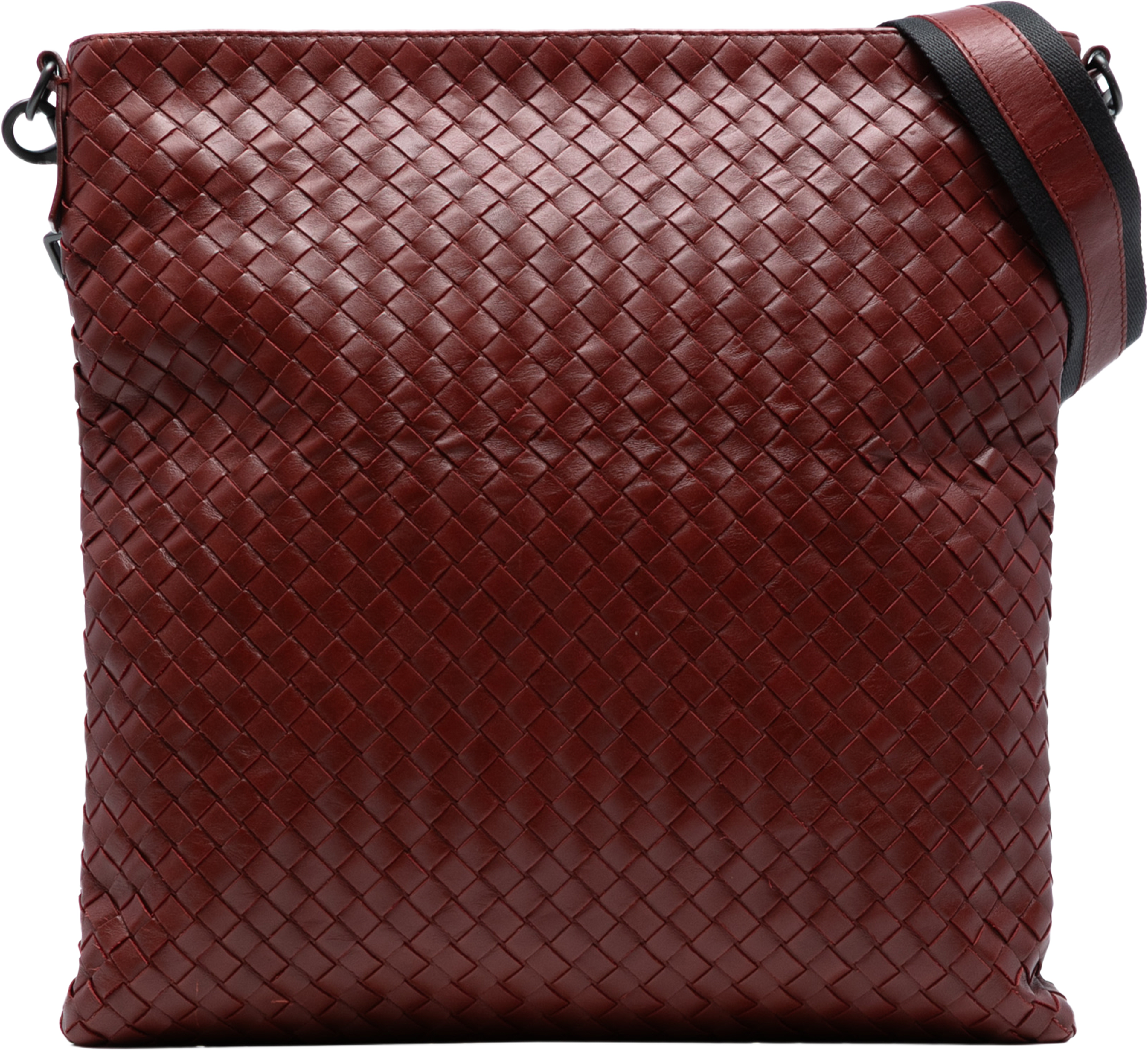 Bottega Veneta Nappa Intrecciato Crossbody, från Luxclusif, i färgen bordeaux. Klicka för att öppna bilden i stort format