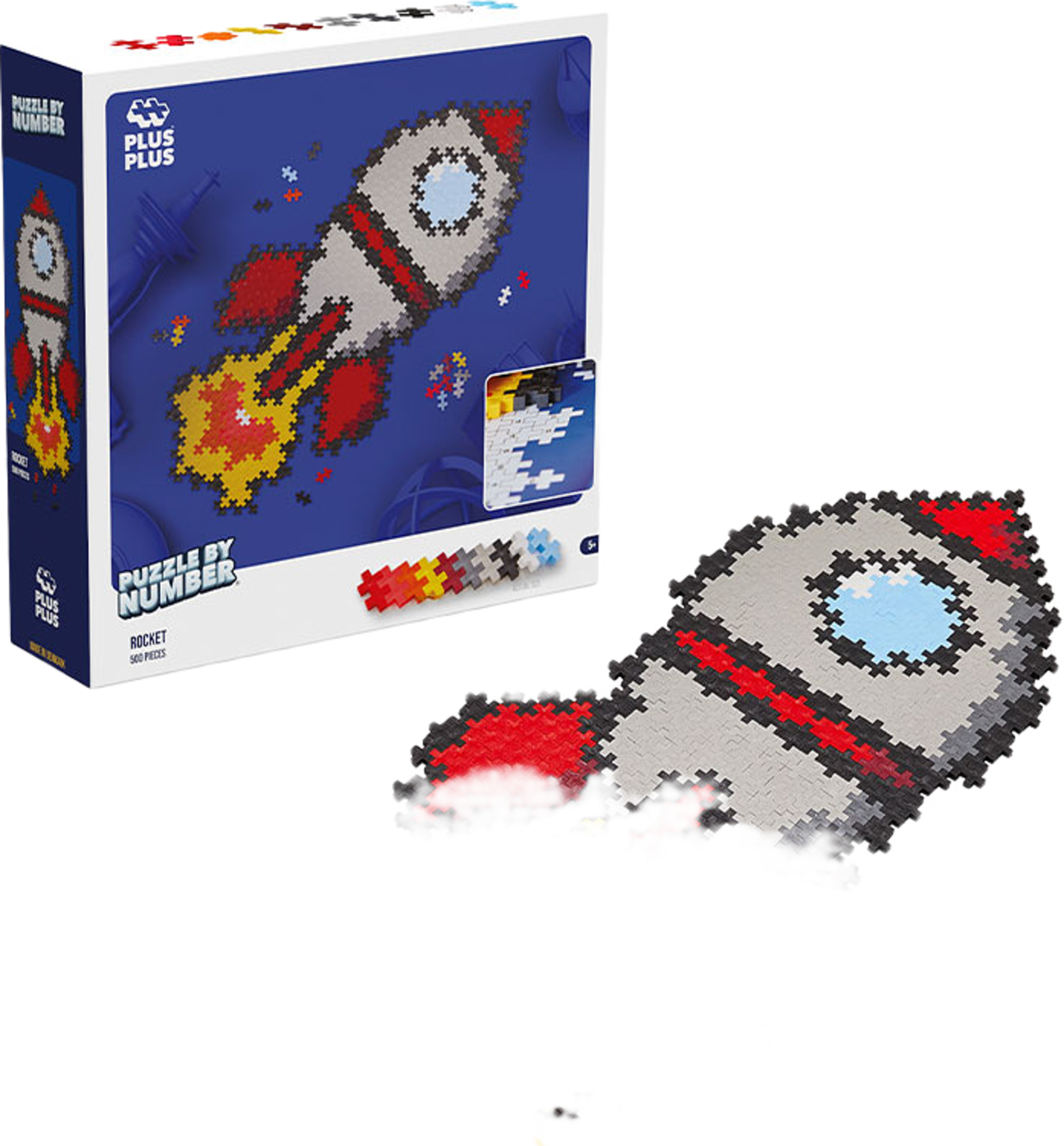 PLUS PLUS Puzzle By Number Rocket 500pcs