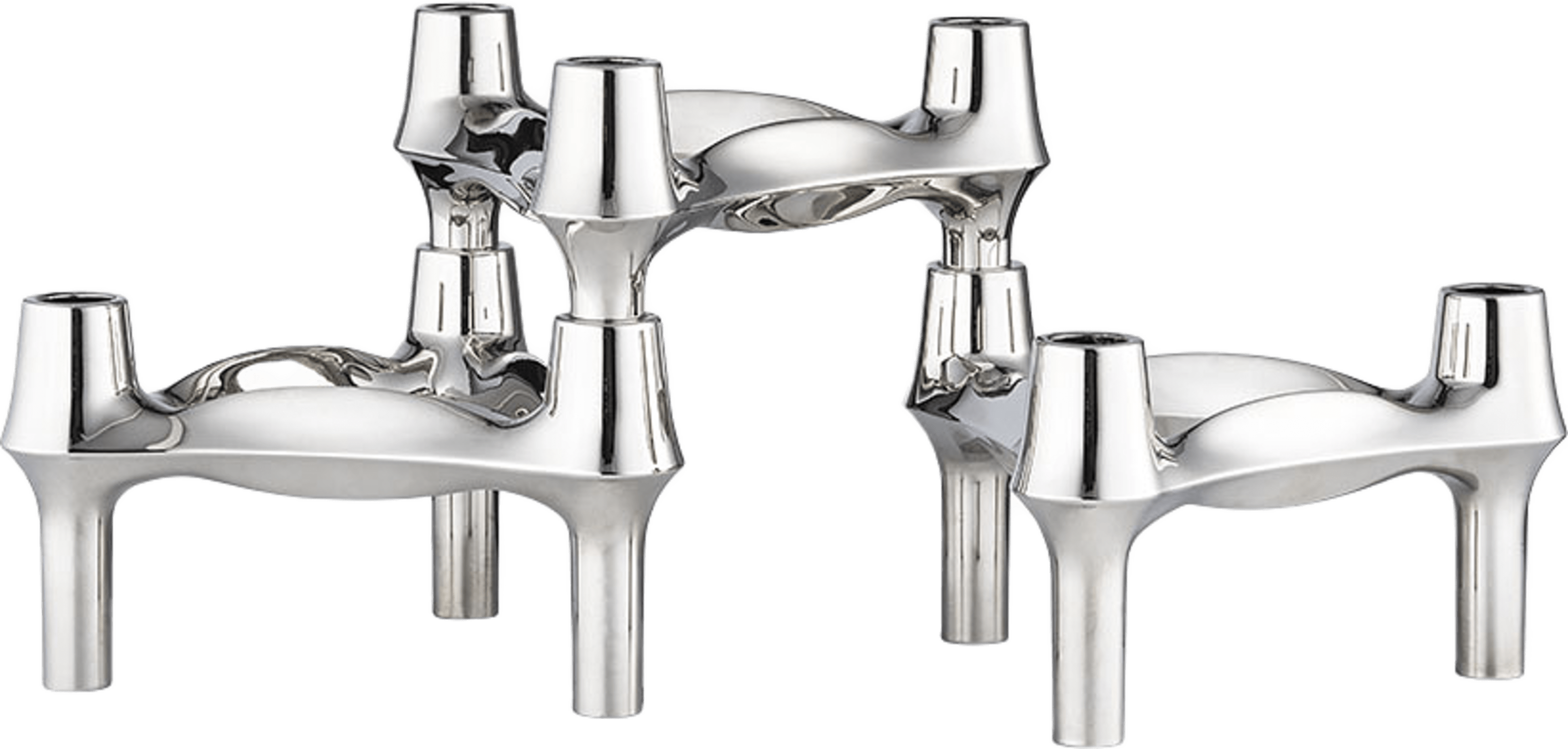 Candle Holder 3 Pcs - Chrome