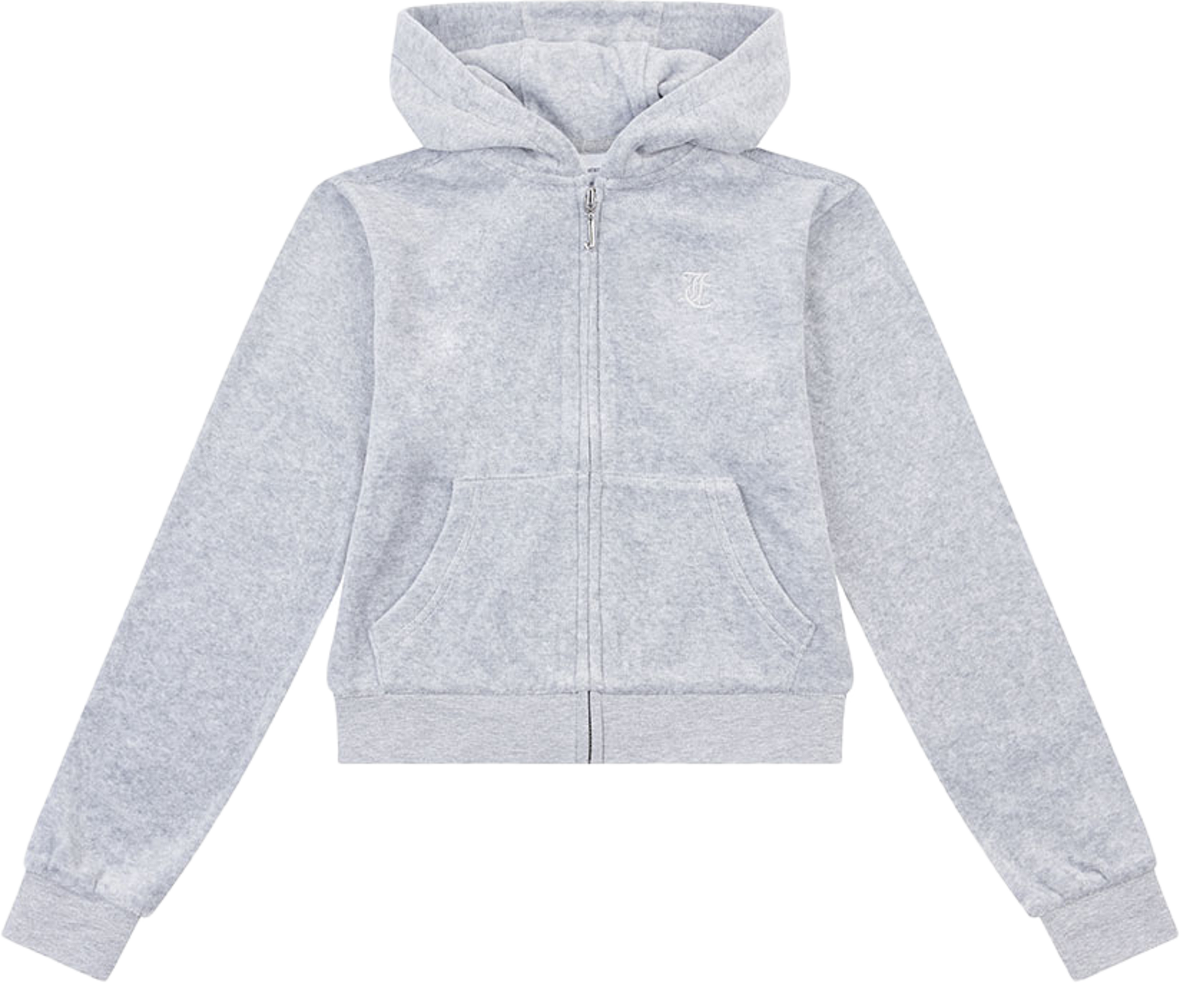 Sweater Tonal Embro Velour Zip Thru Hoodie