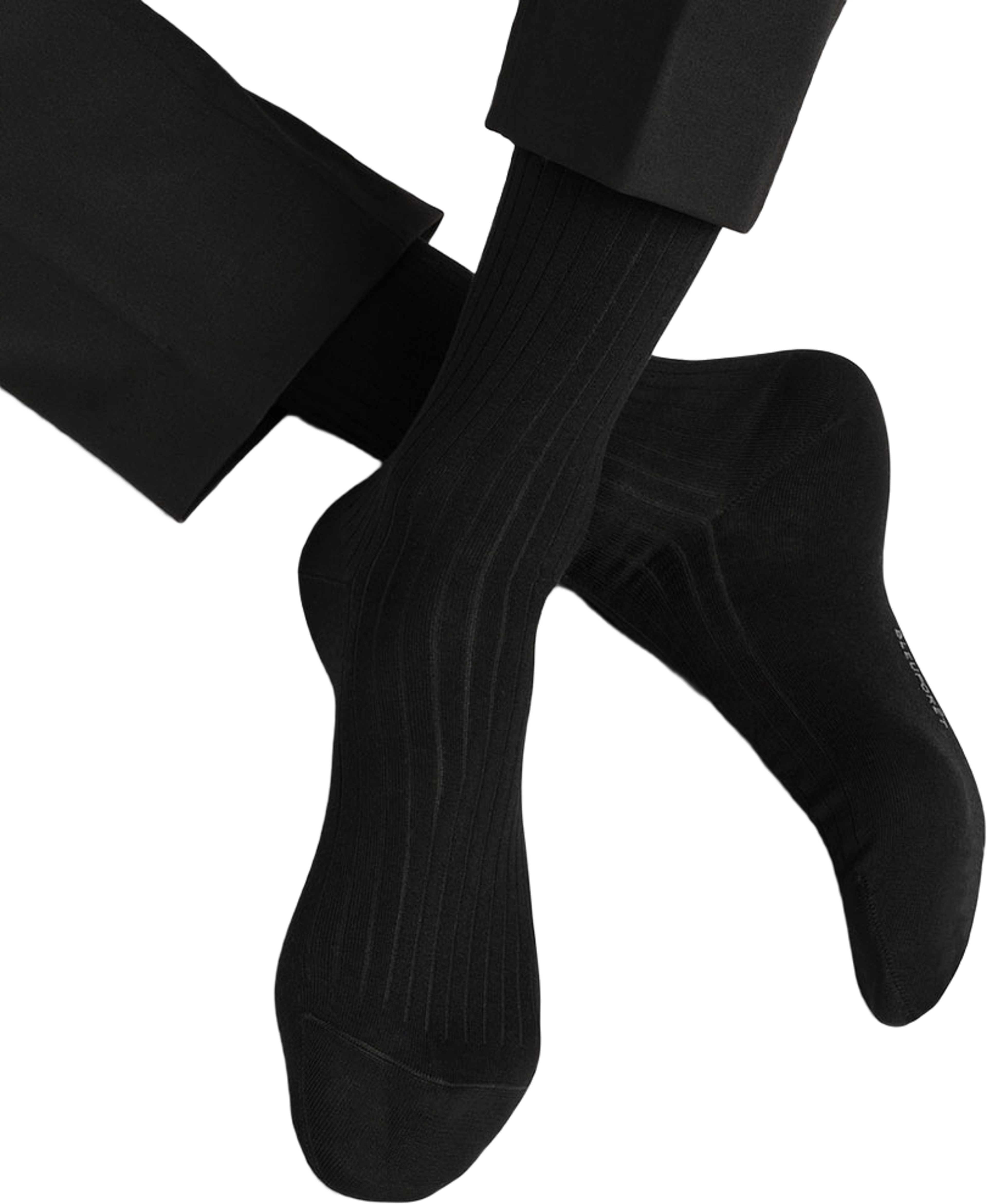 Ribbstickad socka i merceriserad bomull