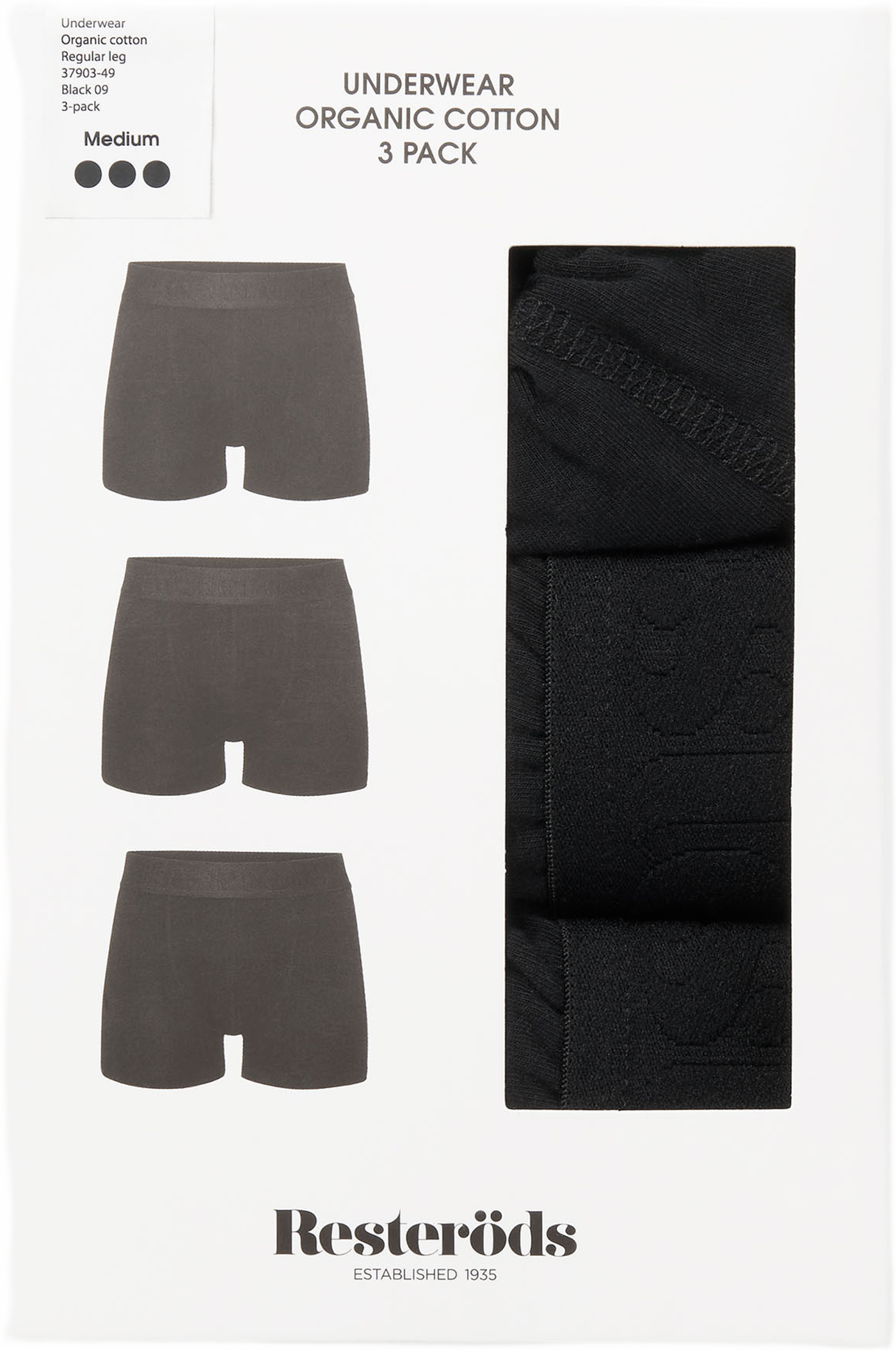 Boxer Organic Cotton 3-pack GOTS - Regular leg