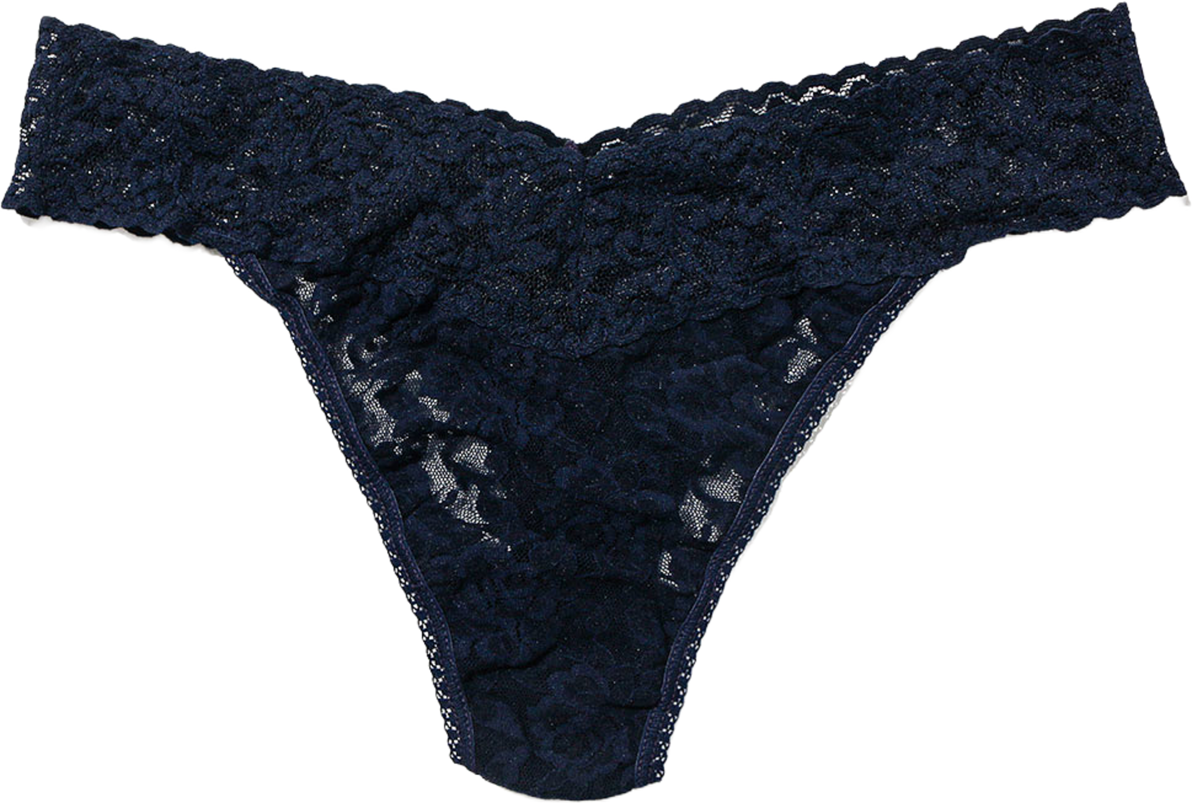 Hanky Panky Signature Lace Original Rise Thong, från Hanky Panky, i färgen Navy11. Klicka för att öppna bilden i stort format