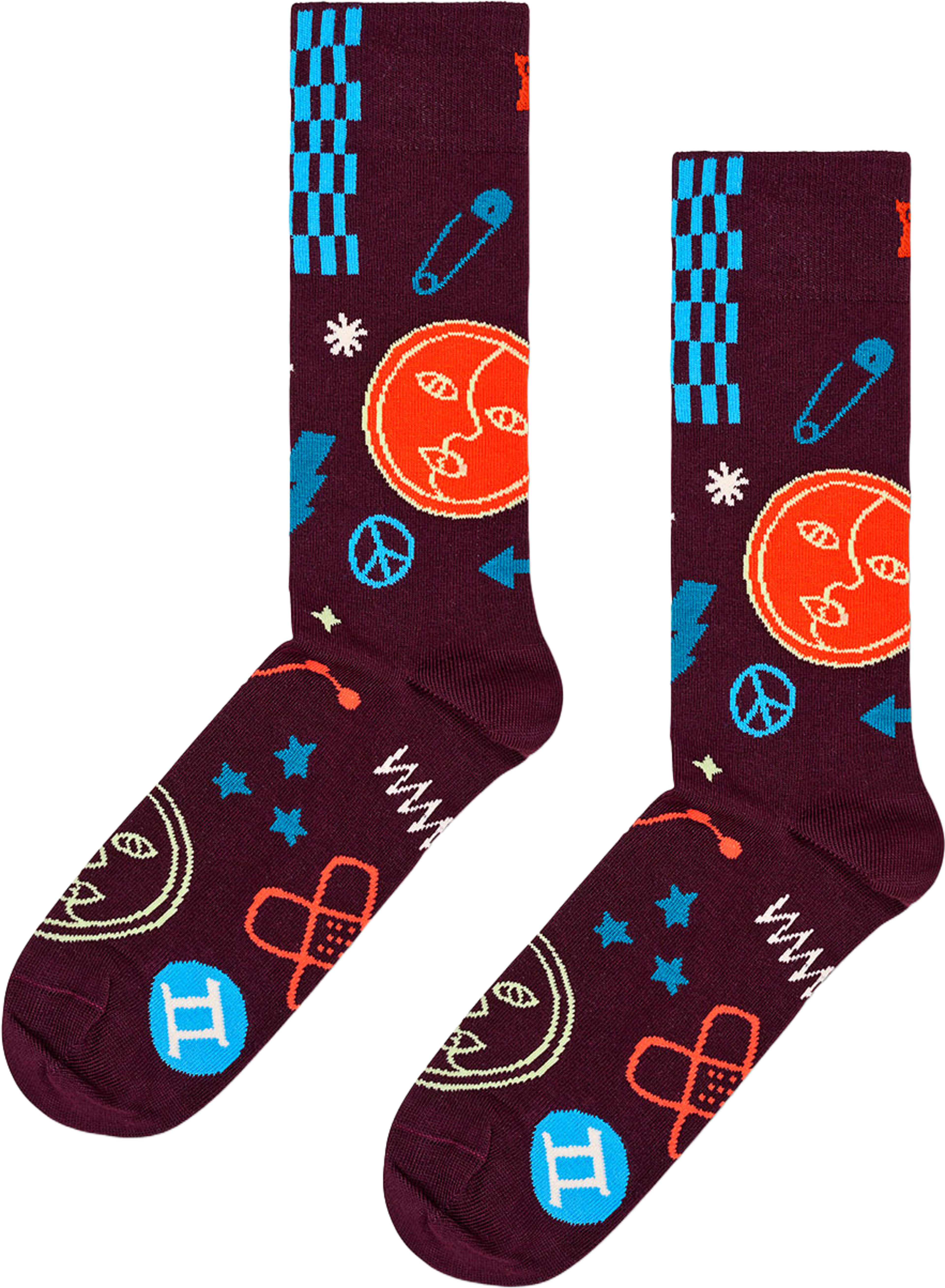 Gemini Sock, från Happy Socks, i färgen Dark Red. Klicka för att öppna bilden i stort format