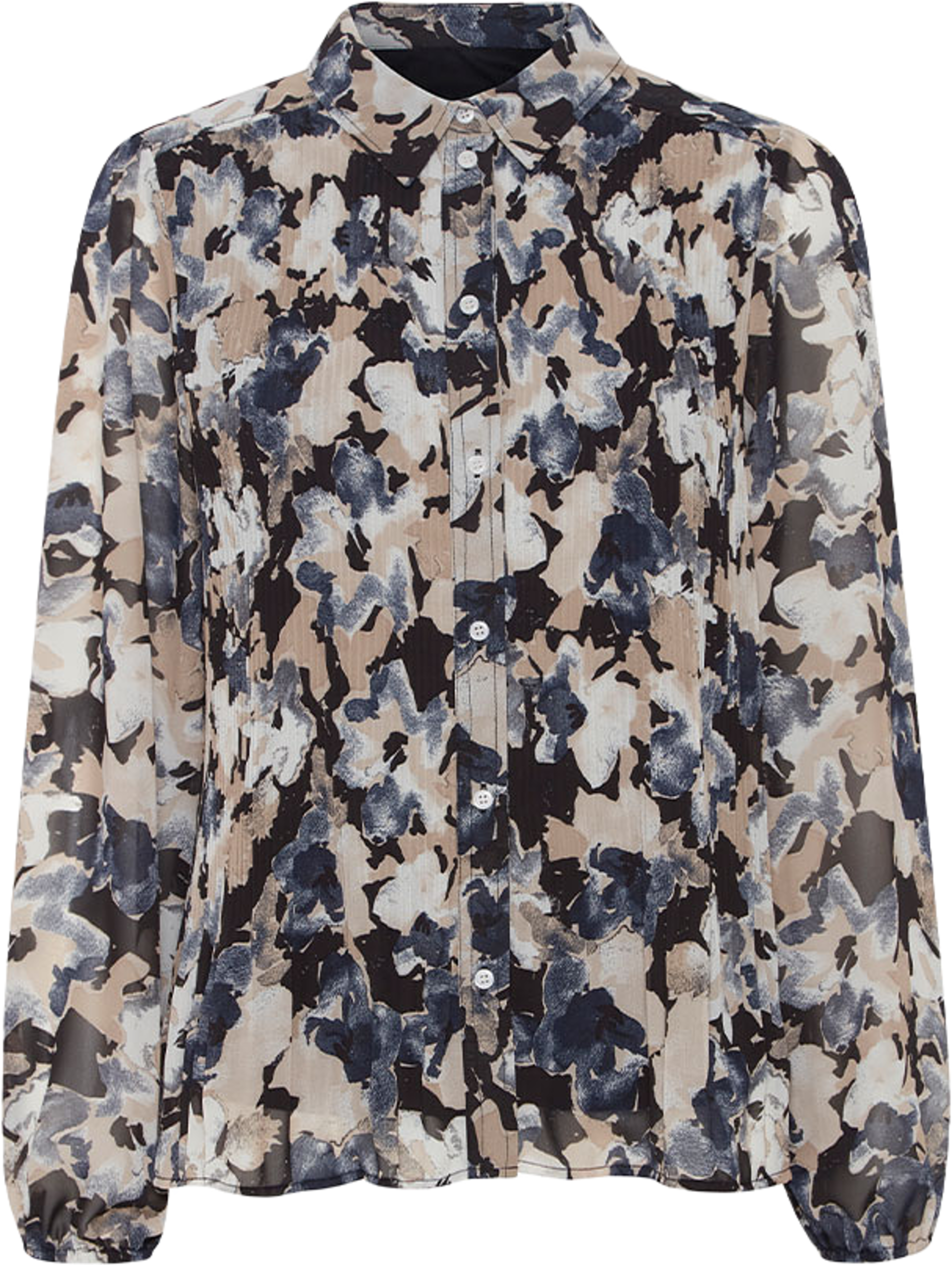 IHNALLY Shirt, från ICHI, i färgen Big Total Eclipse Flower Aop. Klicka för att öppna bilden i stort format