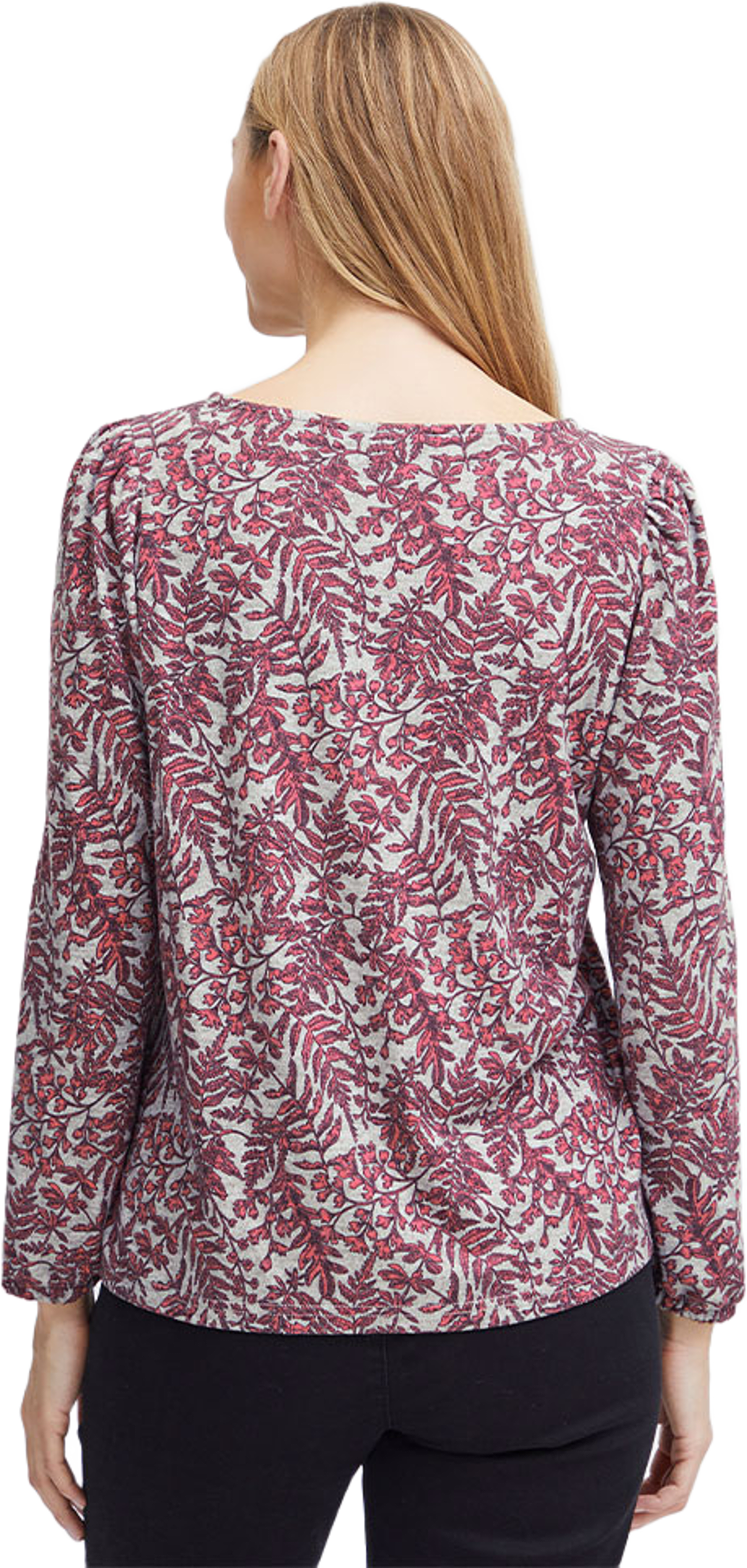 FRSOFT T-shirt, från Fransa, i färgen Carmine Rose Aop 03c. Klicka för att öppna bilden i stort format