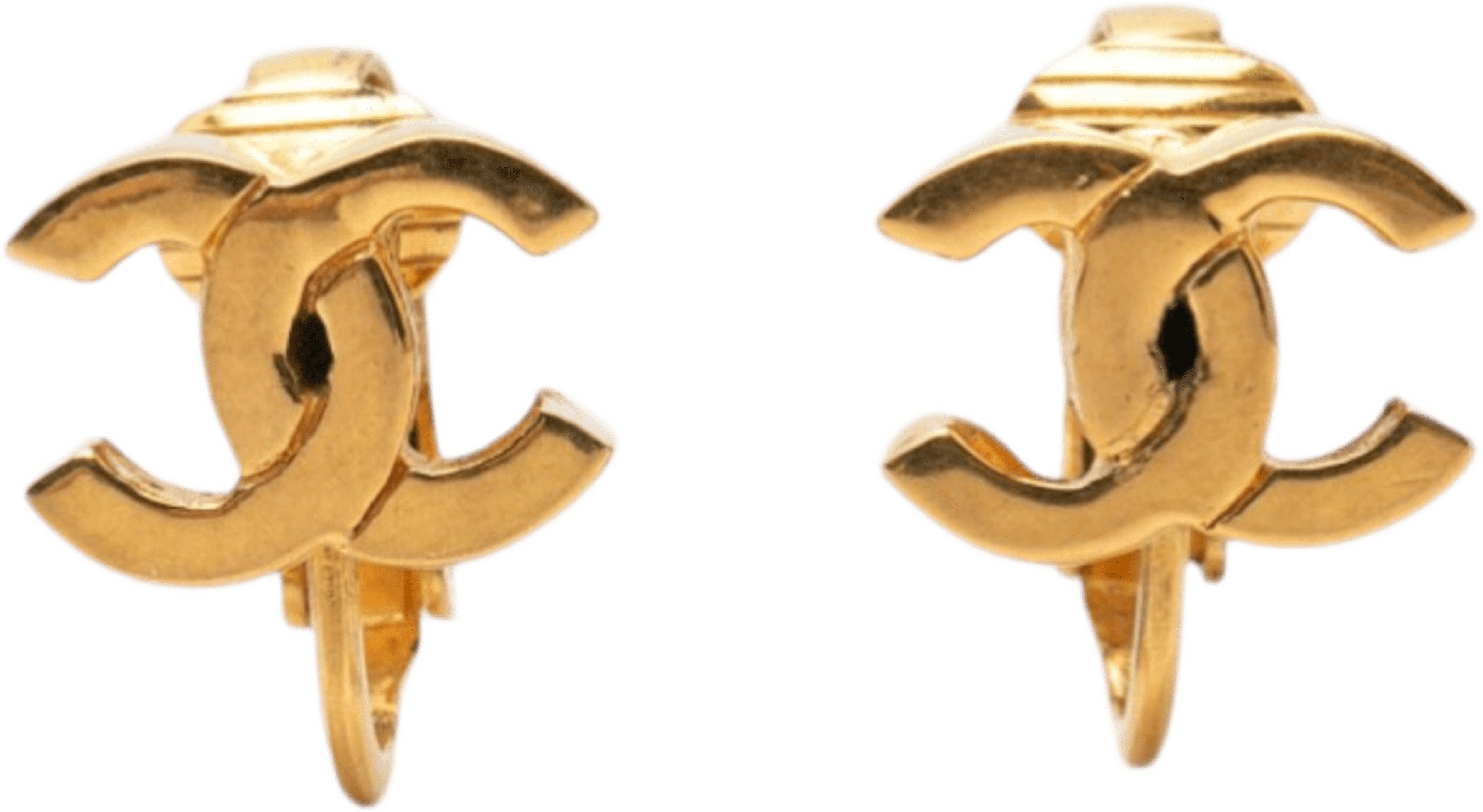Chanel Gold Plated Cc Turn Lock Clip On Earrings, från Luxclusif, i färgen gold. Klicka för att öppna bilden i stort format