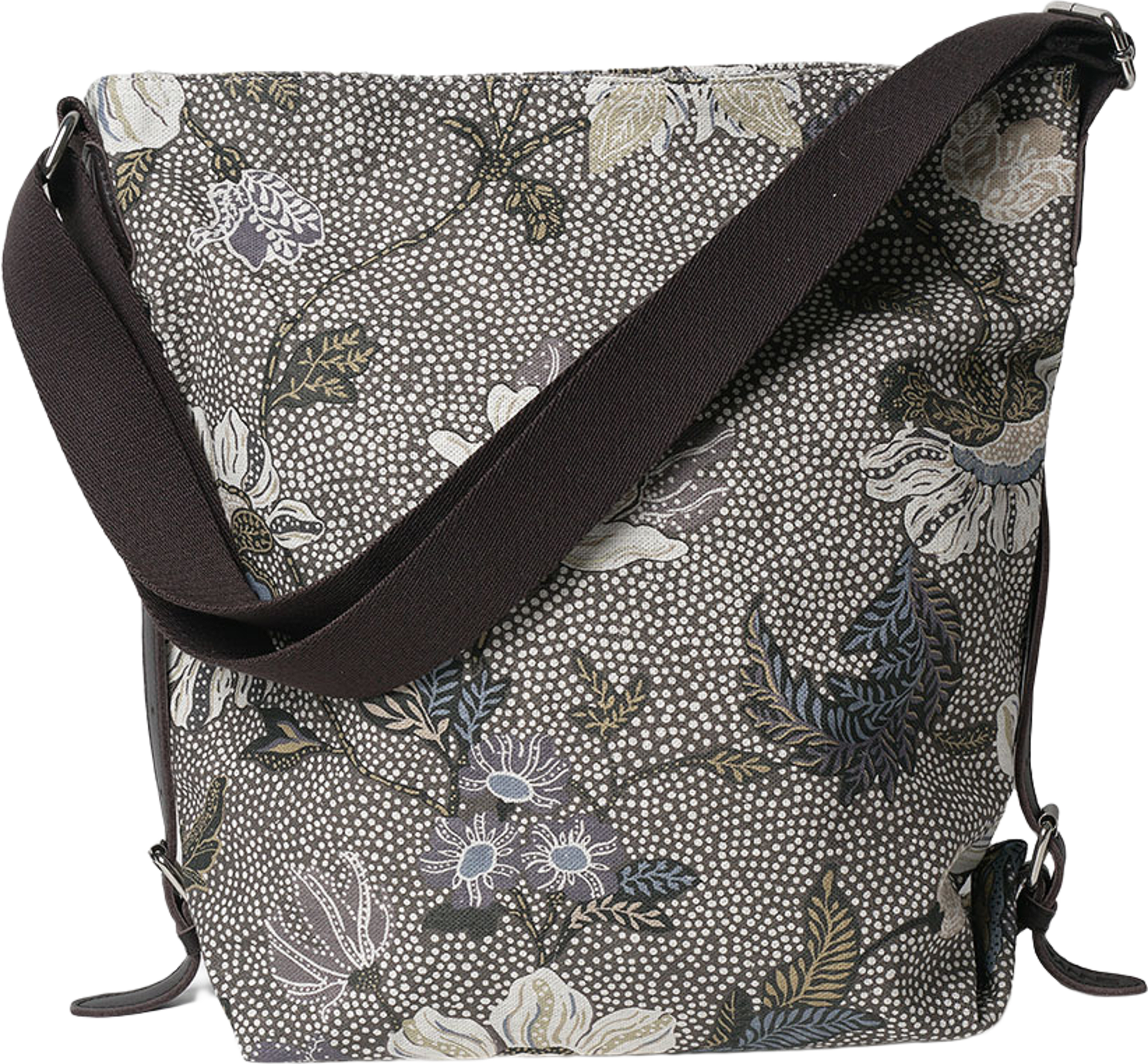 Shoulder Bag Khaki Flower Linen, från Ceannis, i färgen Grey. Klicka för att öppna bilden i stort format