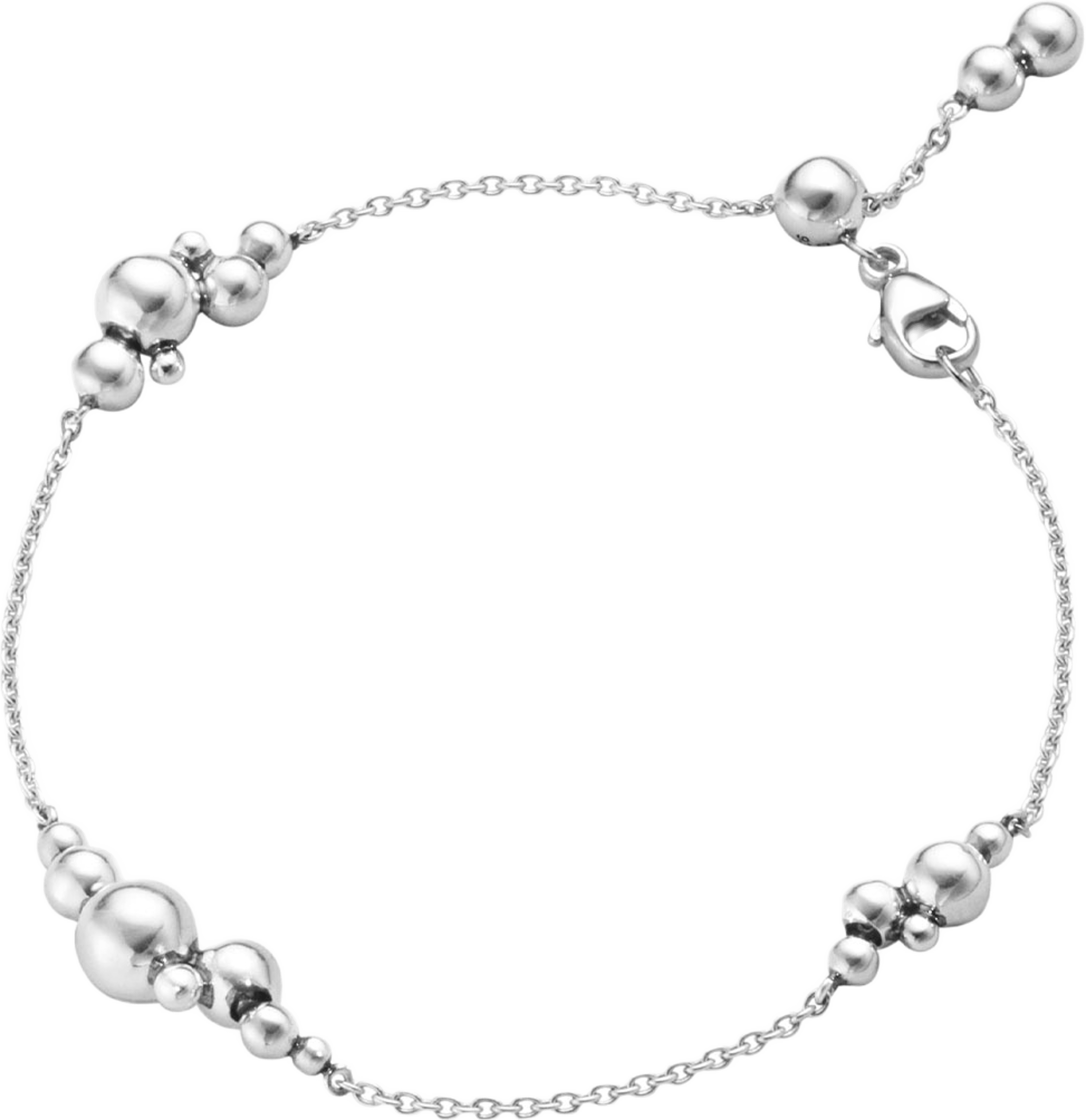GRAPE ARMBAND KEDJA MED 3 KLASAR, OXIDERAT SILVER 18CM