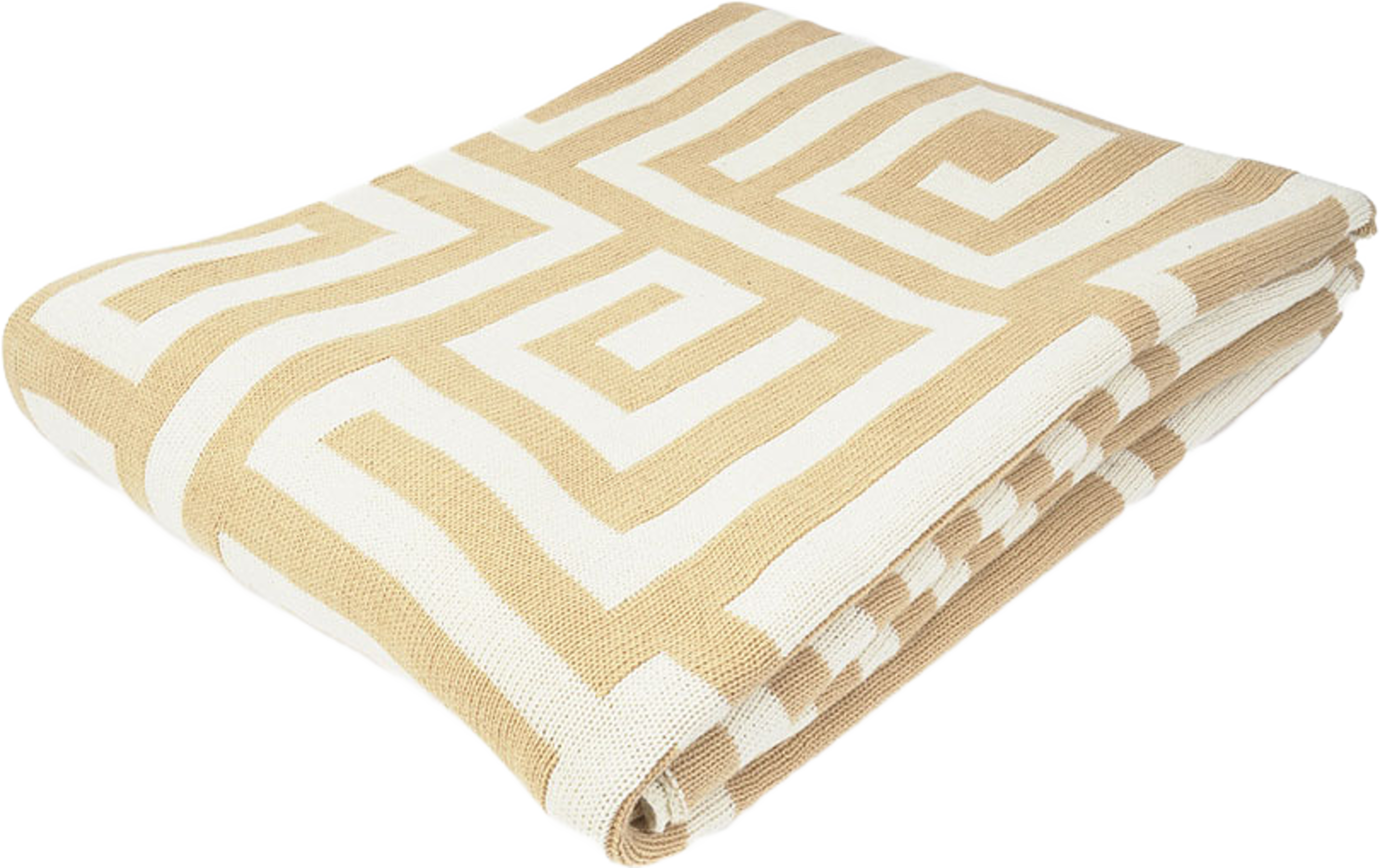 Pläd Knitted Beige 160x130