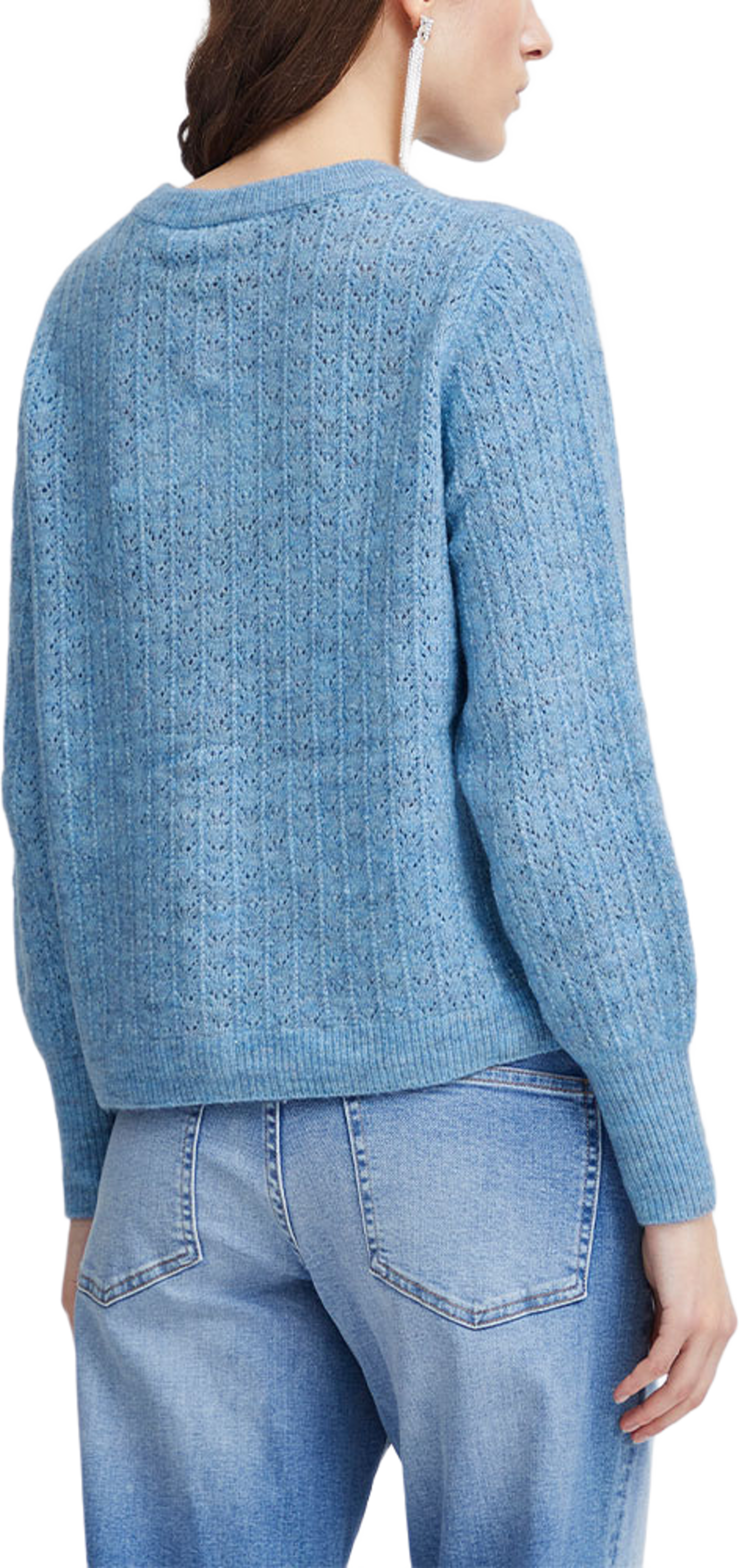 IHBAILA Cardigan, från ICHI, i färgen Della Robbia Blue. Klicka för att öppna bilden i stort format