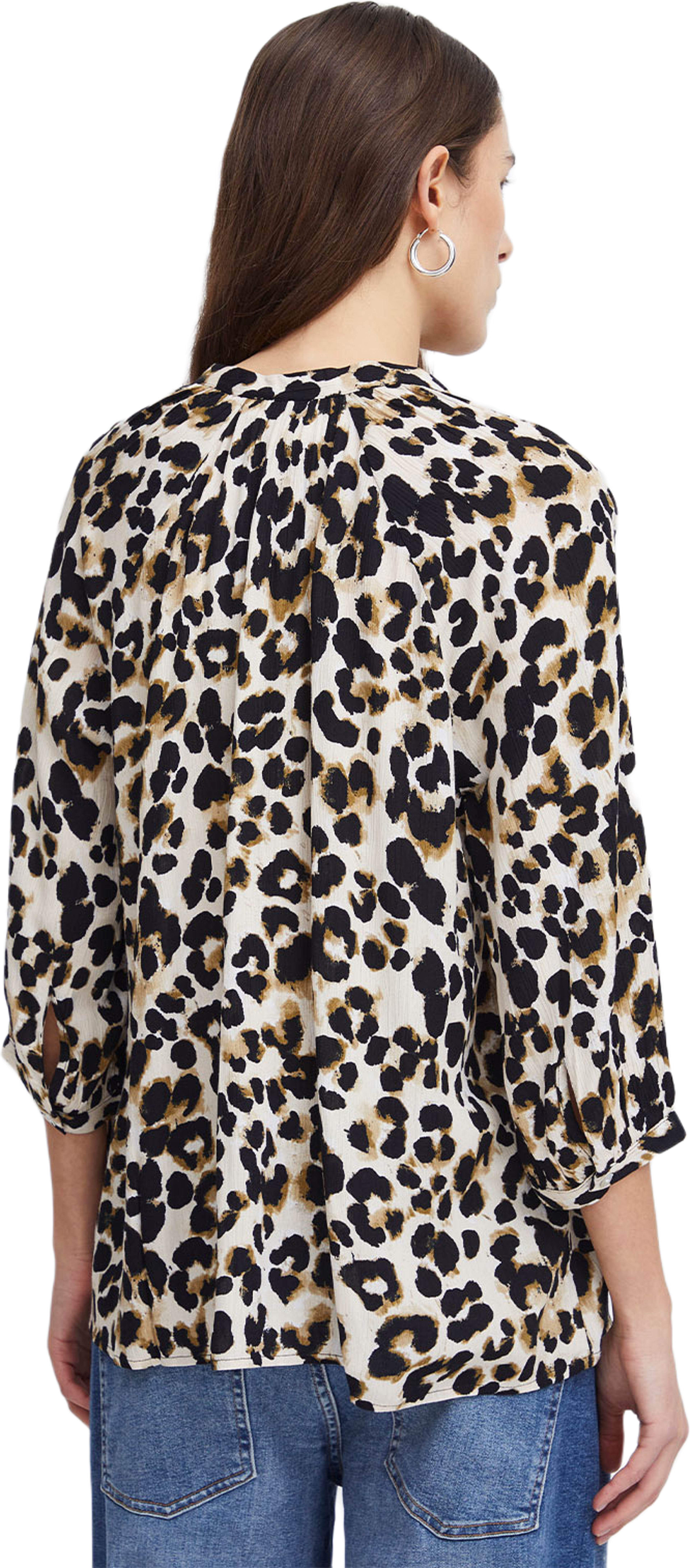 IHMARRAKECH Shirt, från ICHI, i färgen Tannin Leo Aop. Klicka för att öppna bilden i stort format