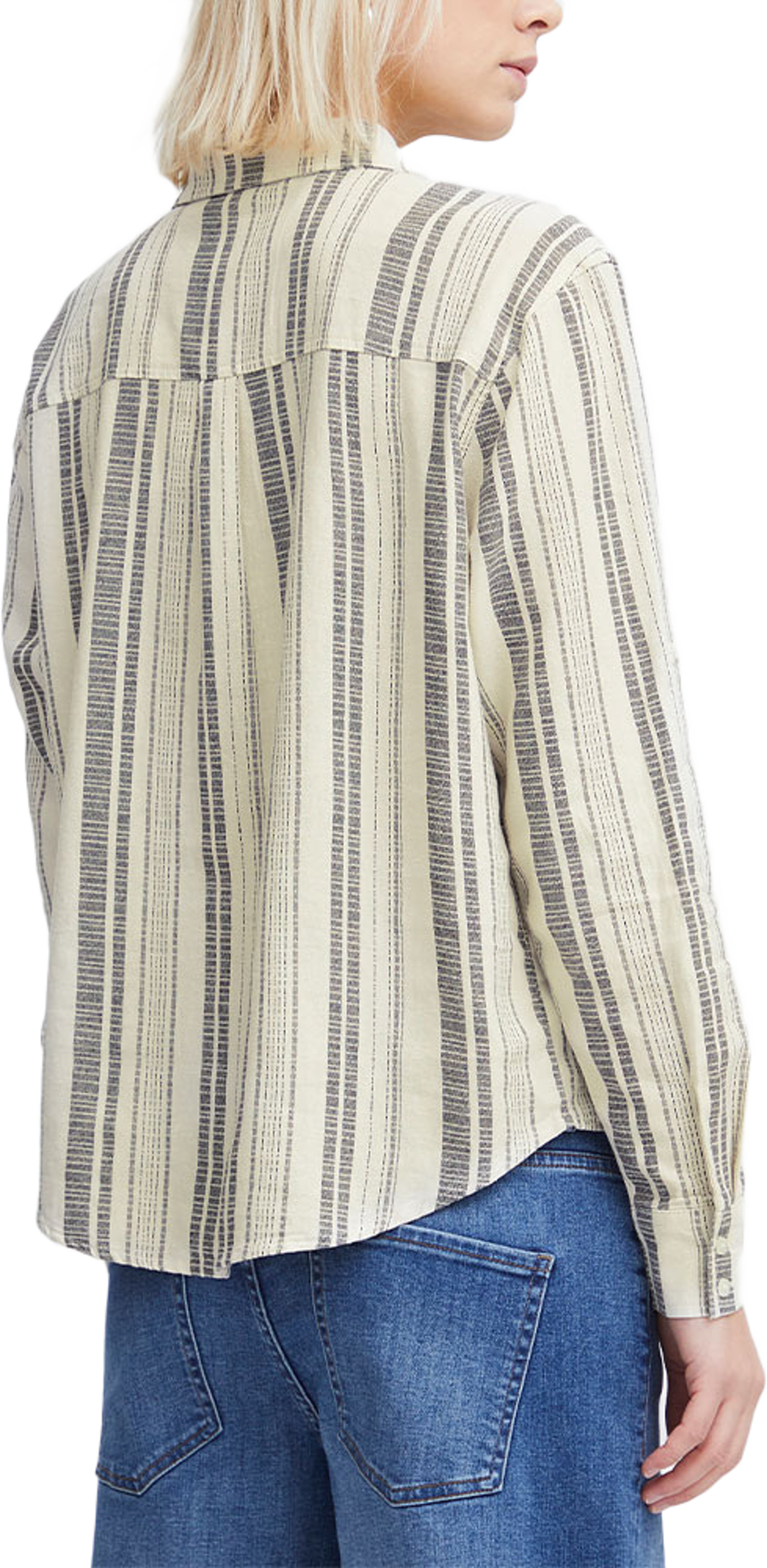 IHLINO Shirt, från ICHI, i färgen Black Stripe Aop. Klicka för att öppna bilden i stort format