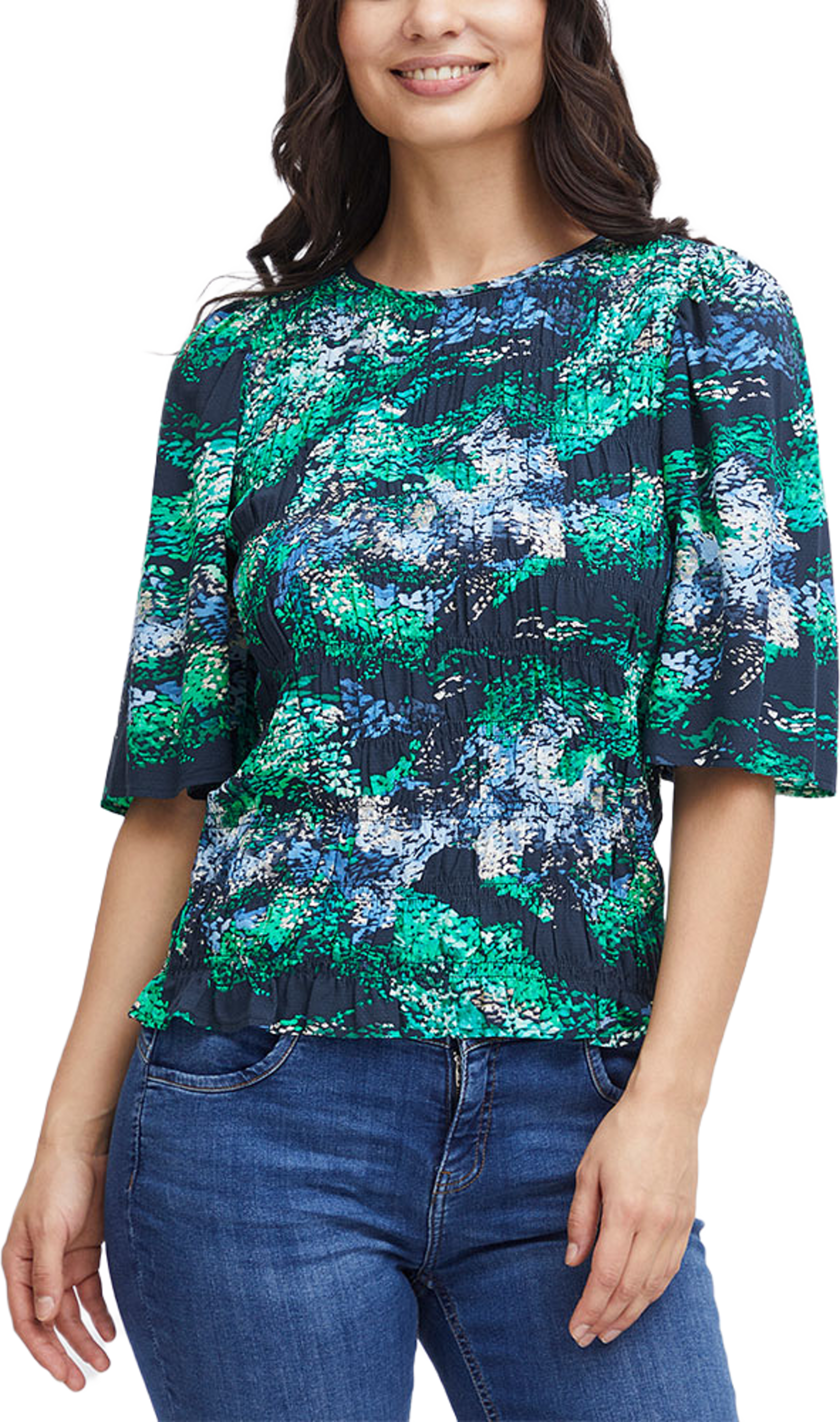 FRLALU Blouse, från Fransa, i färgen Blarney Aop Ms24 02a. Klicka för att öppna bilden i stort format
