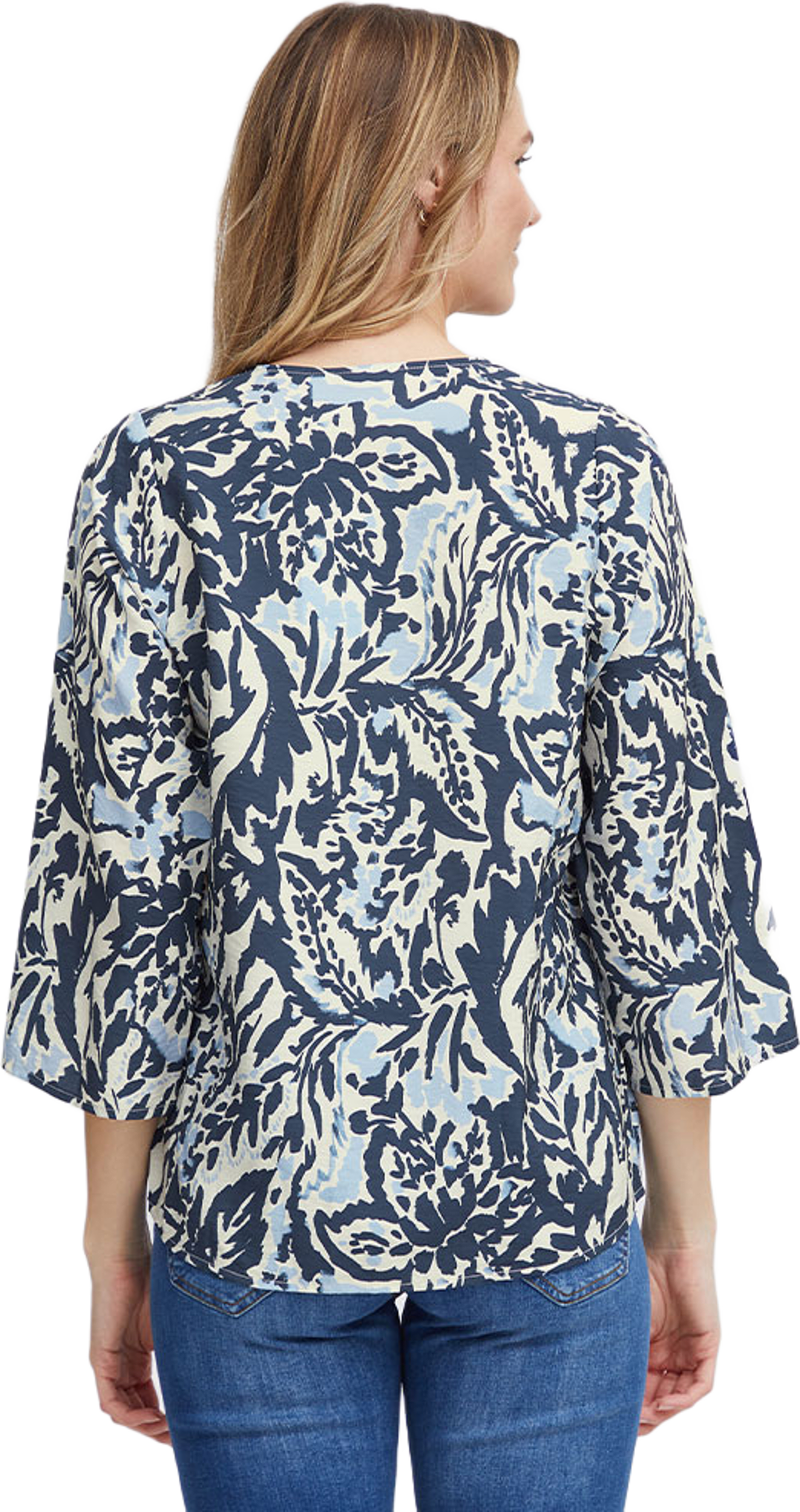 FRBITA Blouse, från Fransa, i färgen Navy Blazer Aop Ms24 01a. Klicka för att öppna bilden i stort format