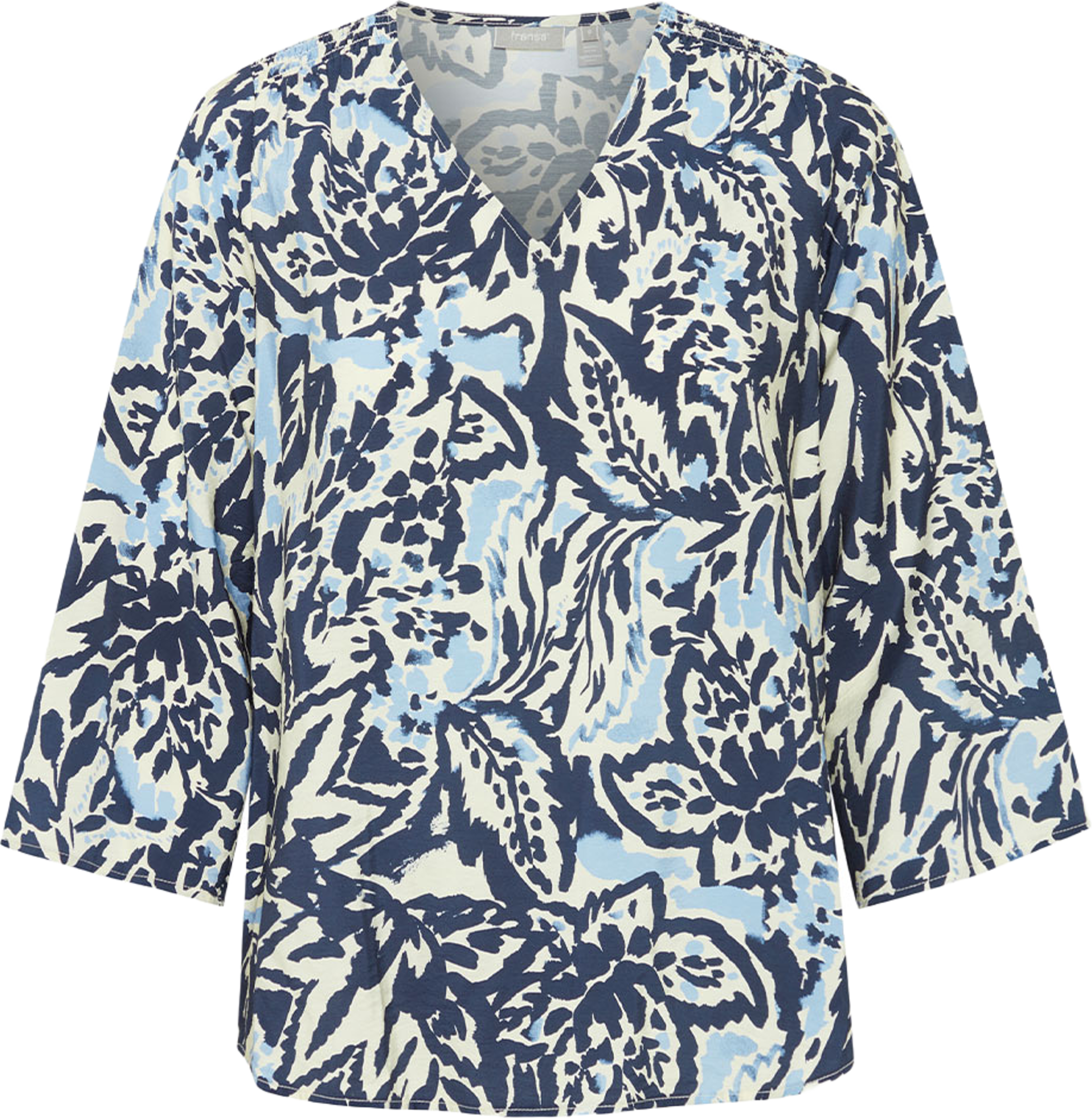 FRBITA Blouse, från Fransa, i färgen Navy Blazer Aop Ms24 01a. Klicka för att öppna bilden i stort format