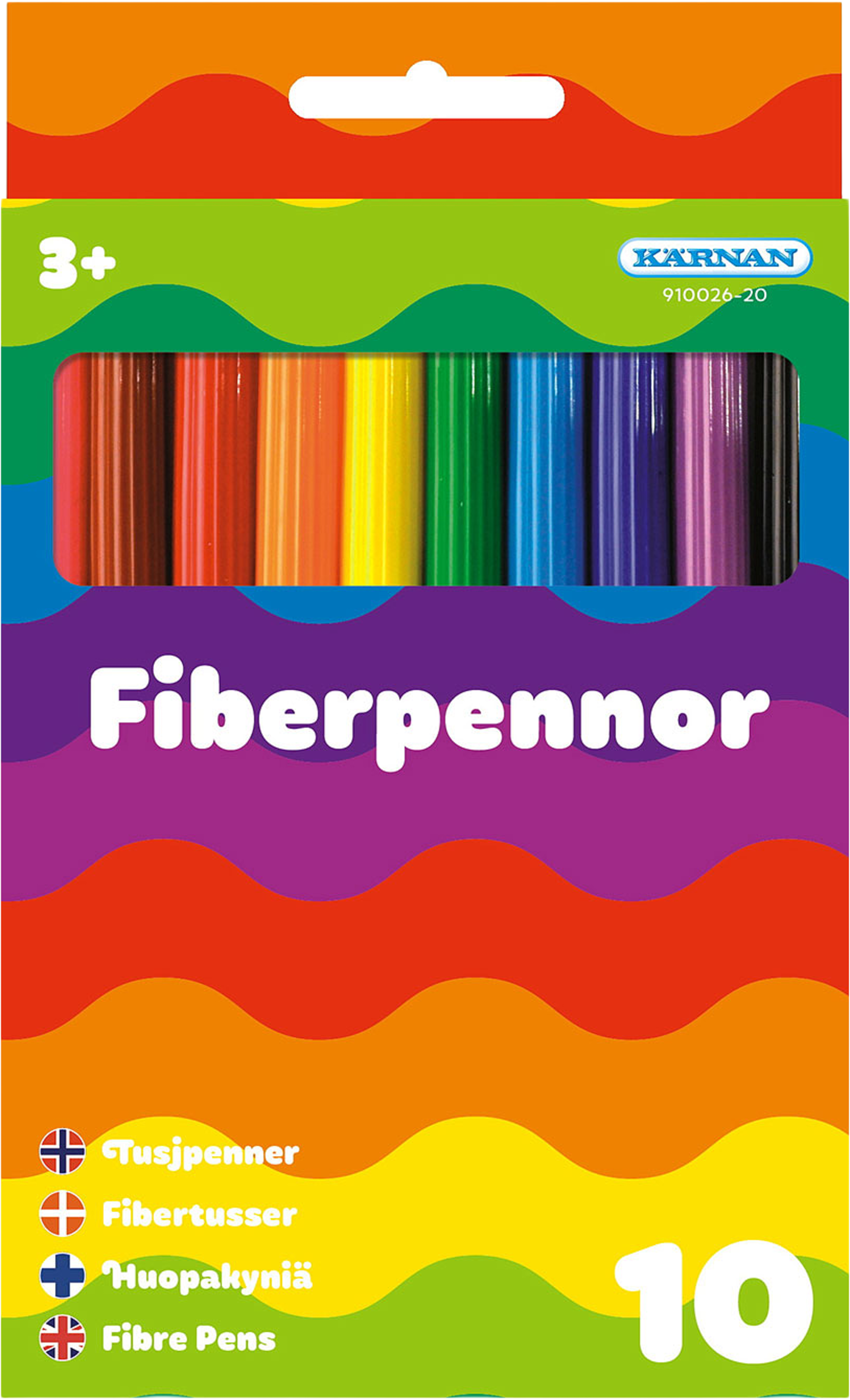 Fiberpennor 10 st, från KÄRNAN. Klicka för att öppna bilden i stort format