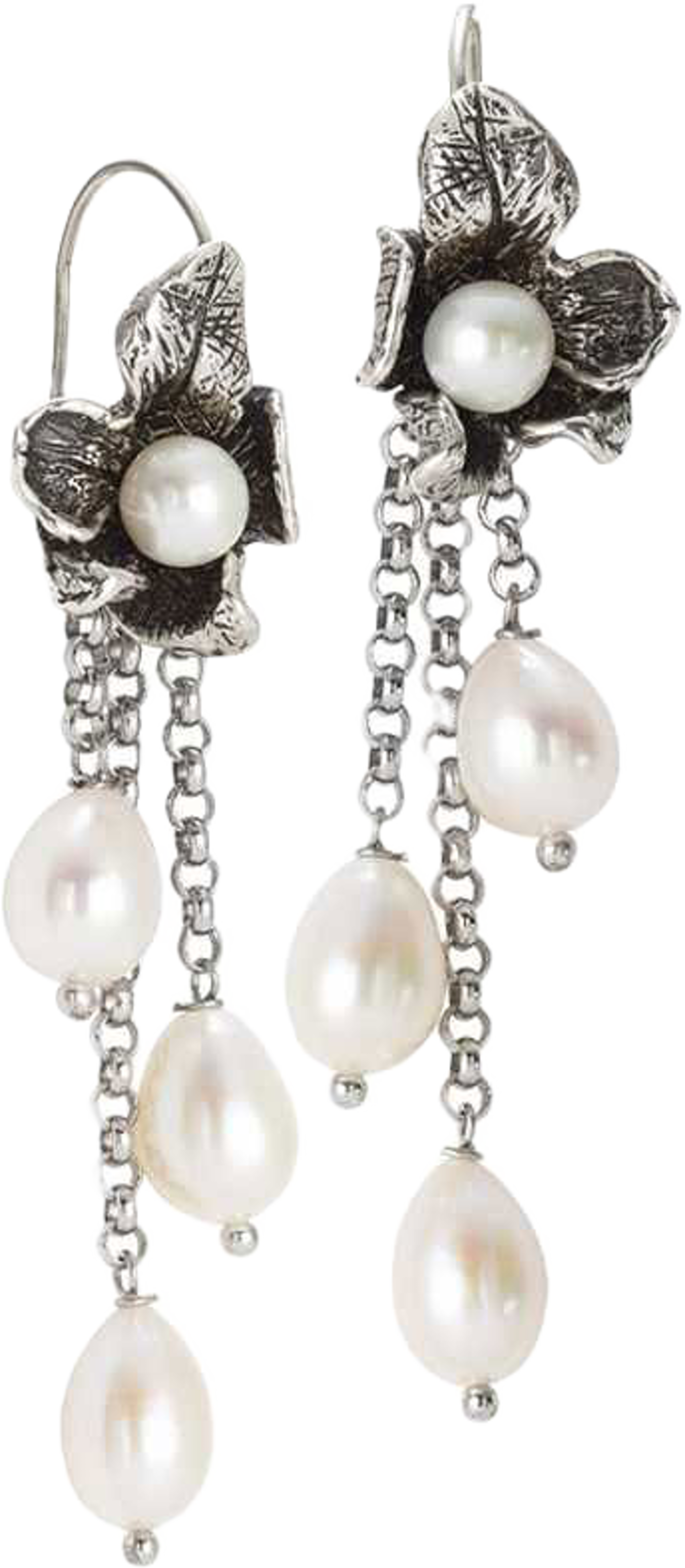 Earrings Pearl flower