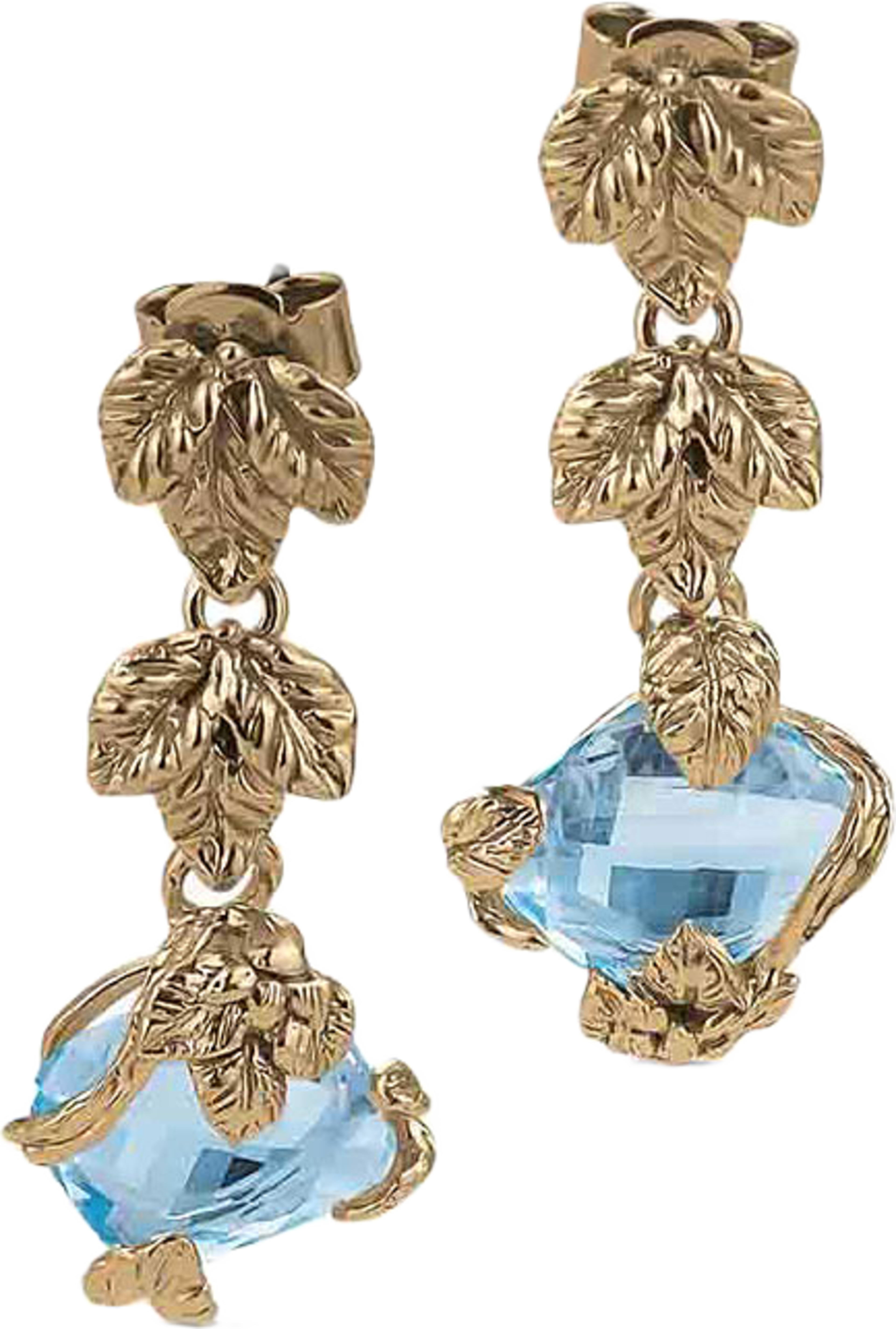 Earrings Leaf stone