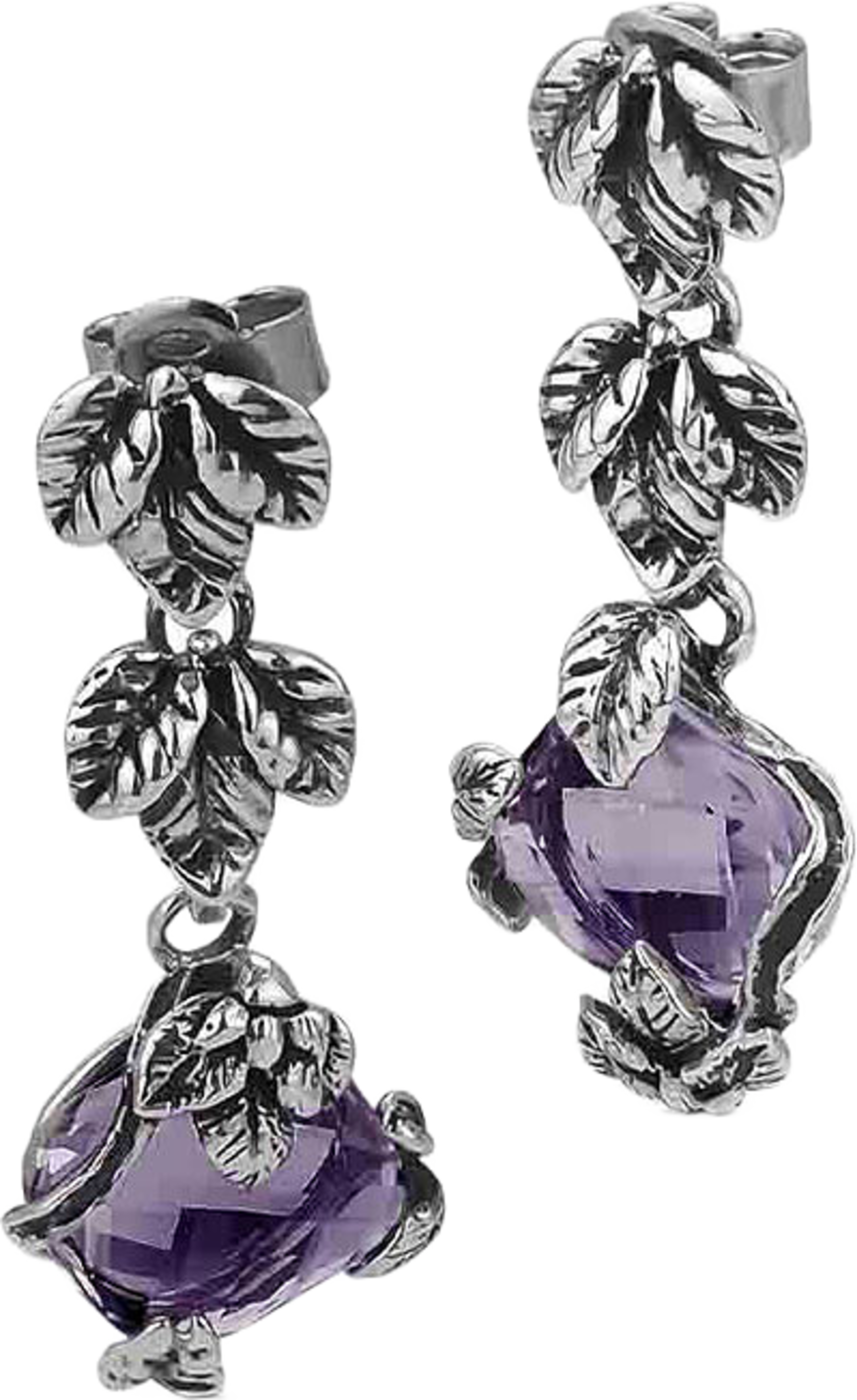 Earrings Leaf stone long