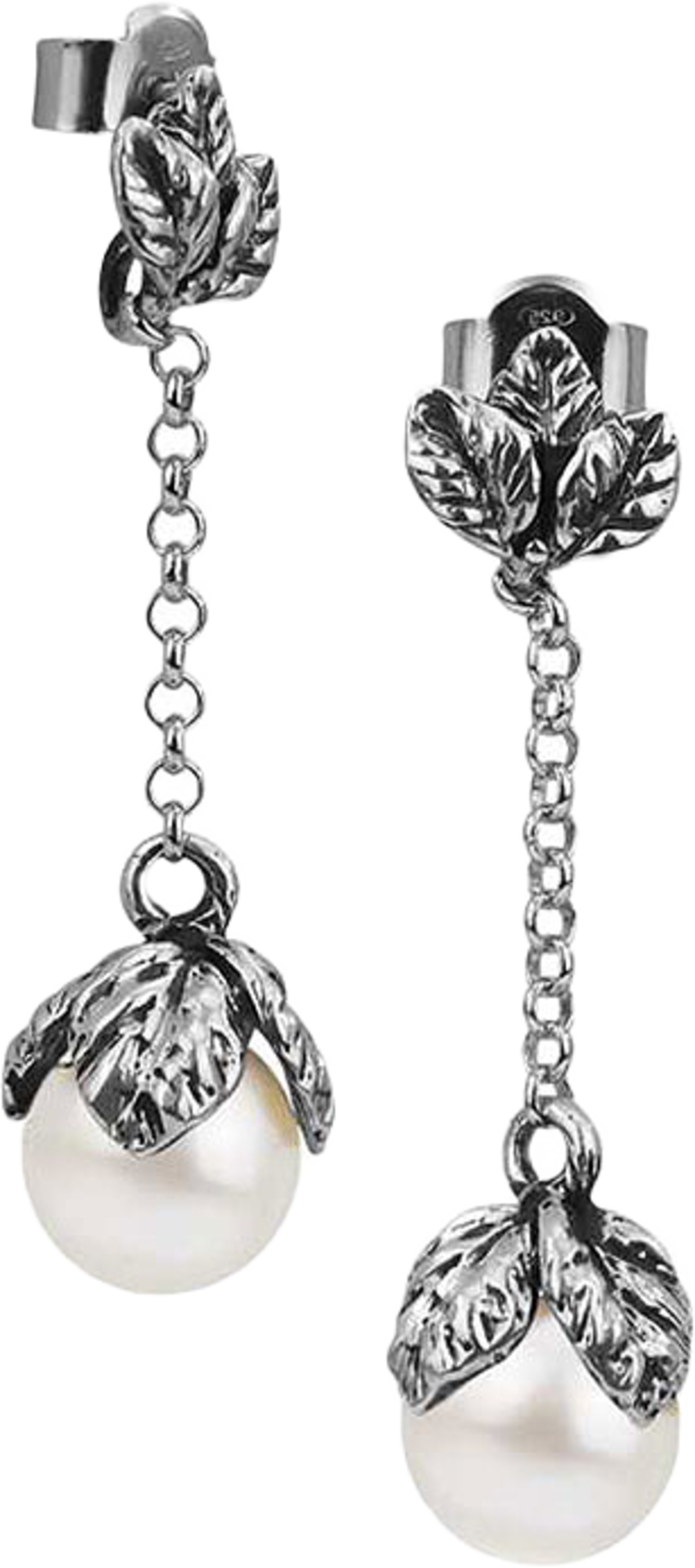 Earrings Leaf long Pearl