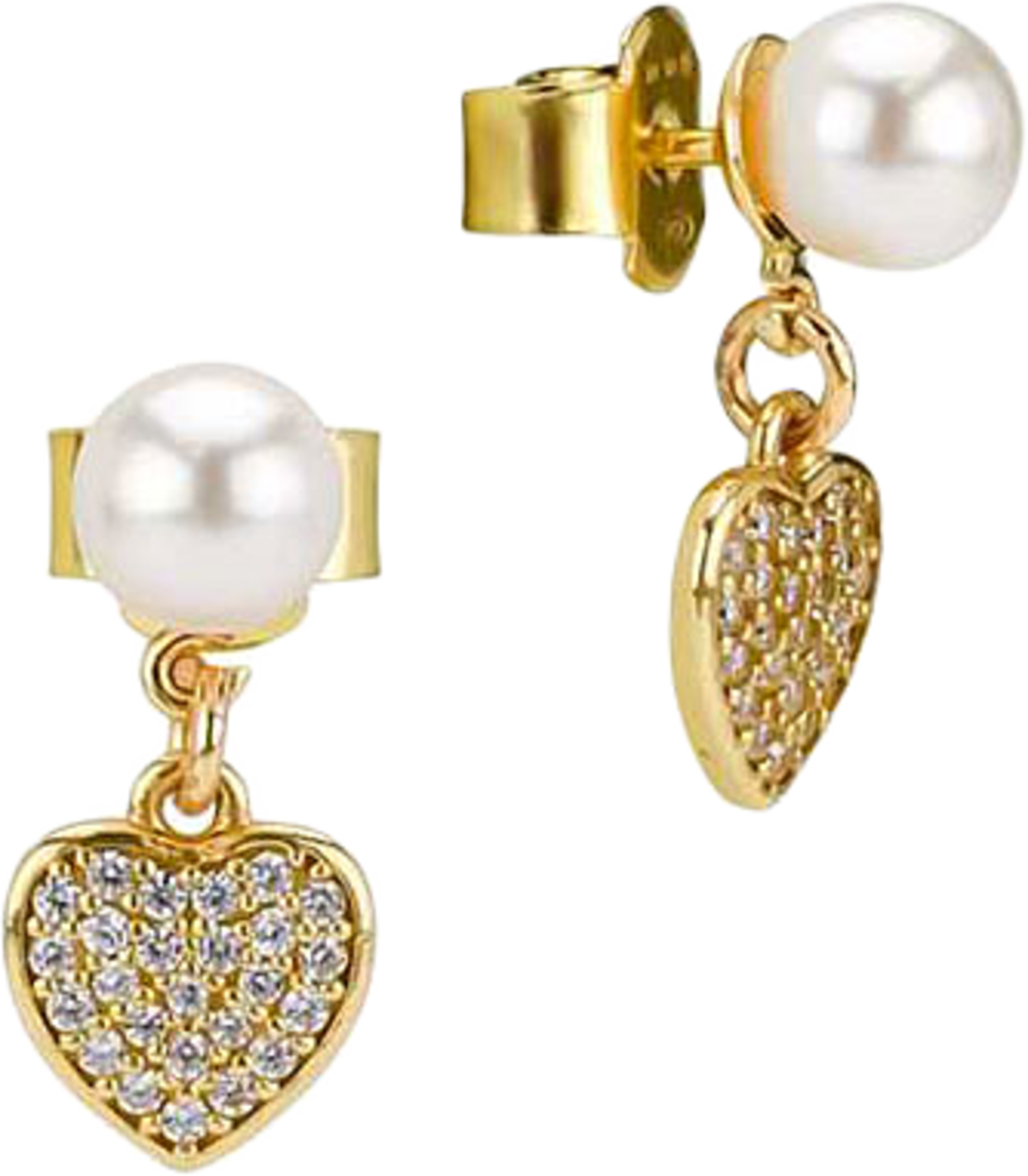 Earrings Pearl heart