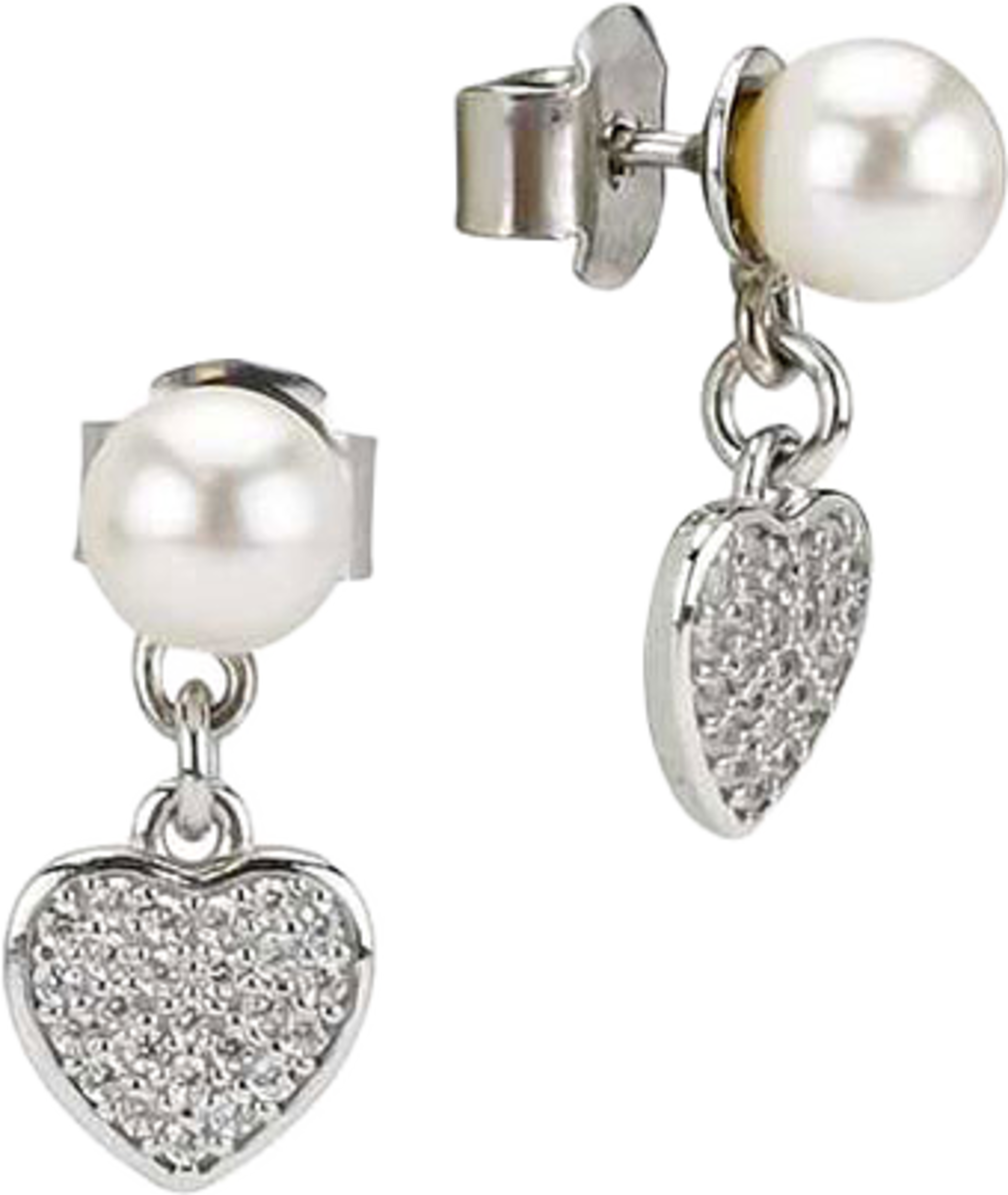Earrings Pearl heart