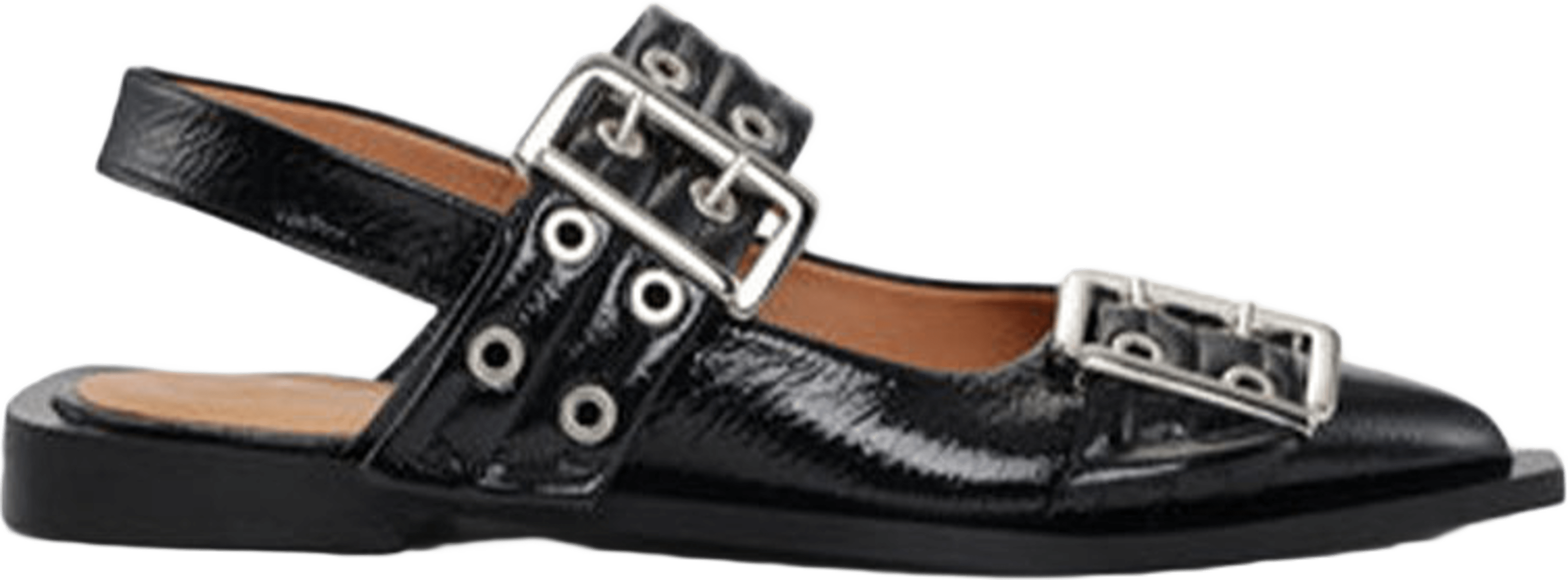 Chunky Buckle Naplack Ballerina