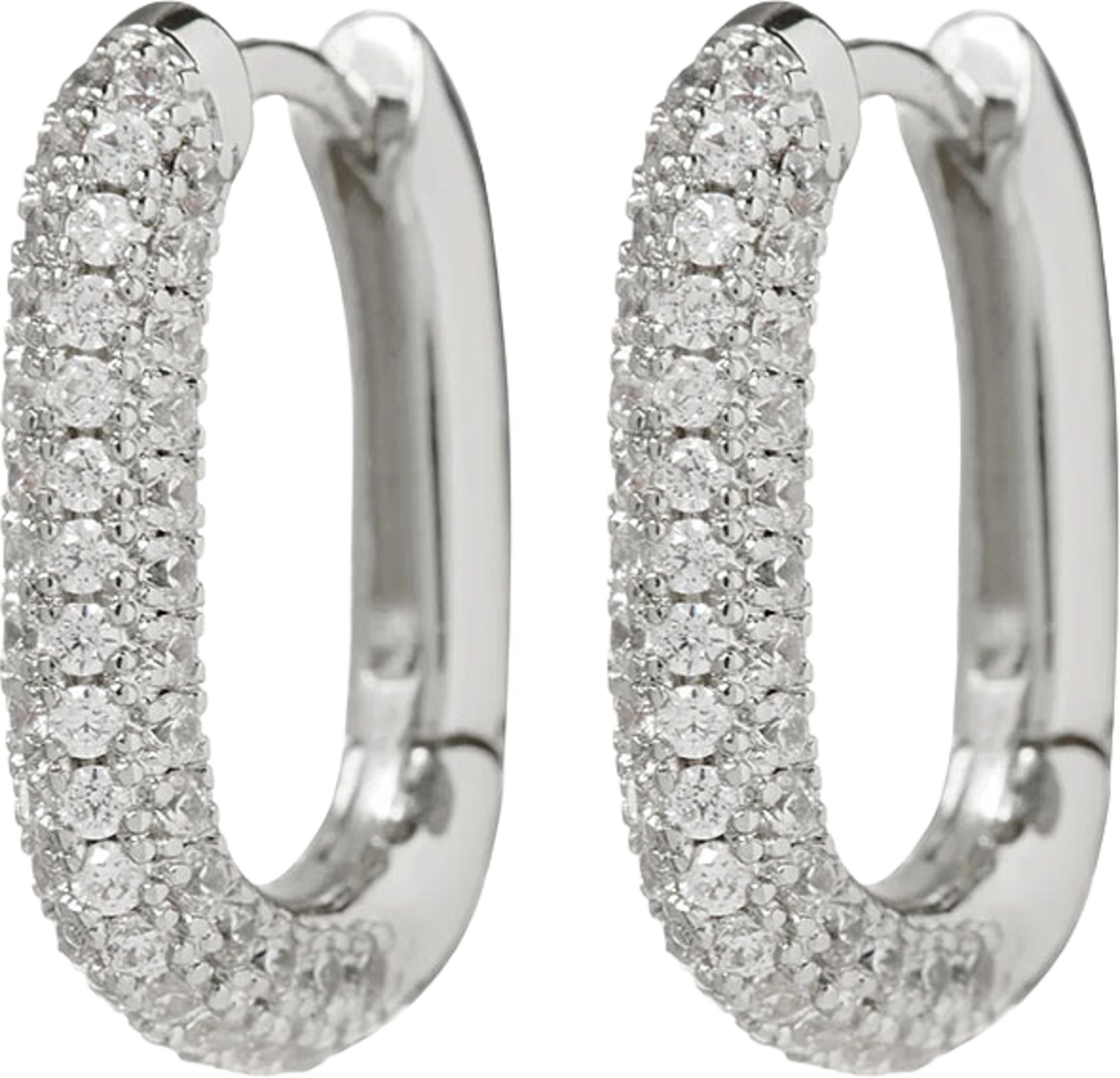 Pavé Chain Link Huggies