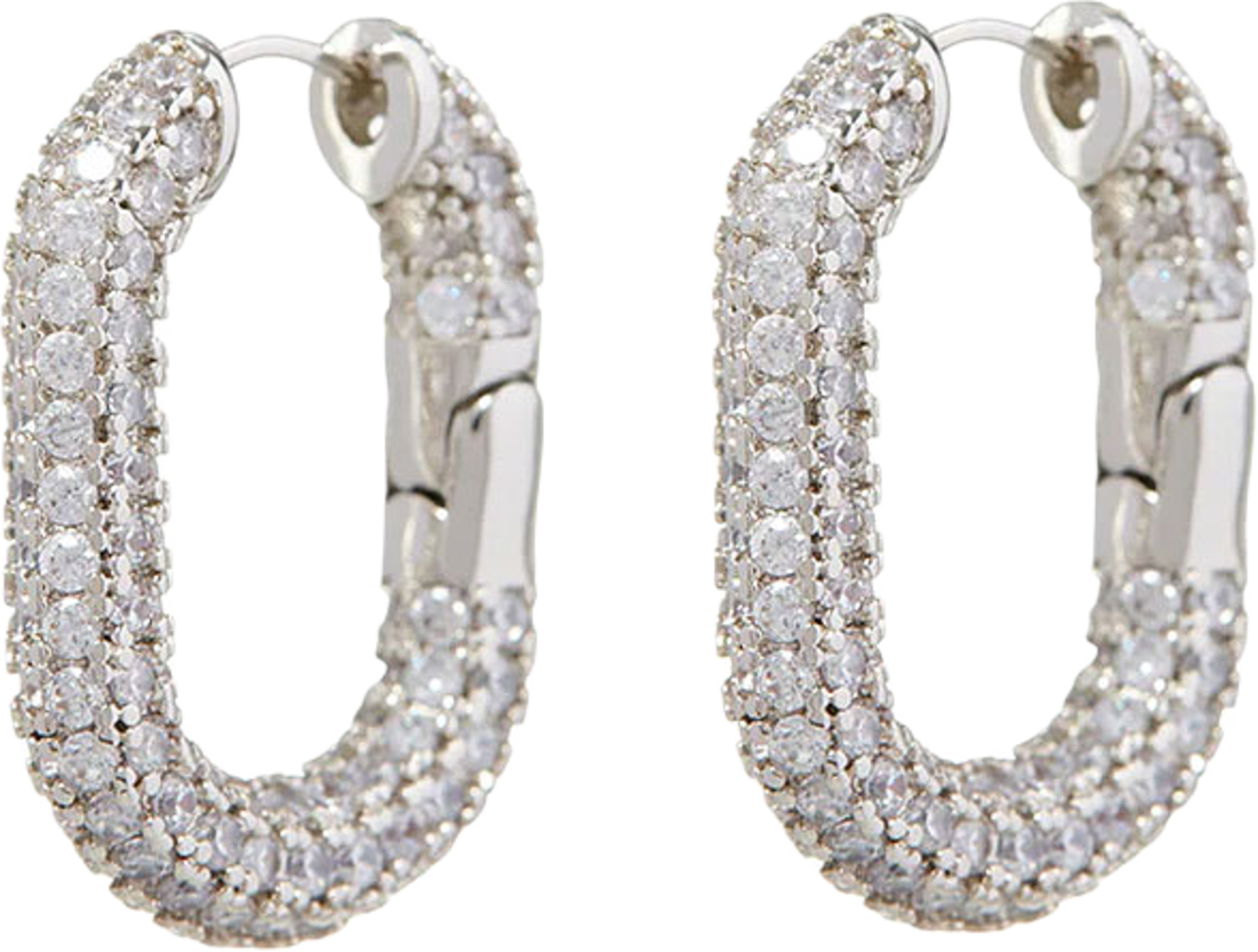 XL Pave Chain Link Hoops