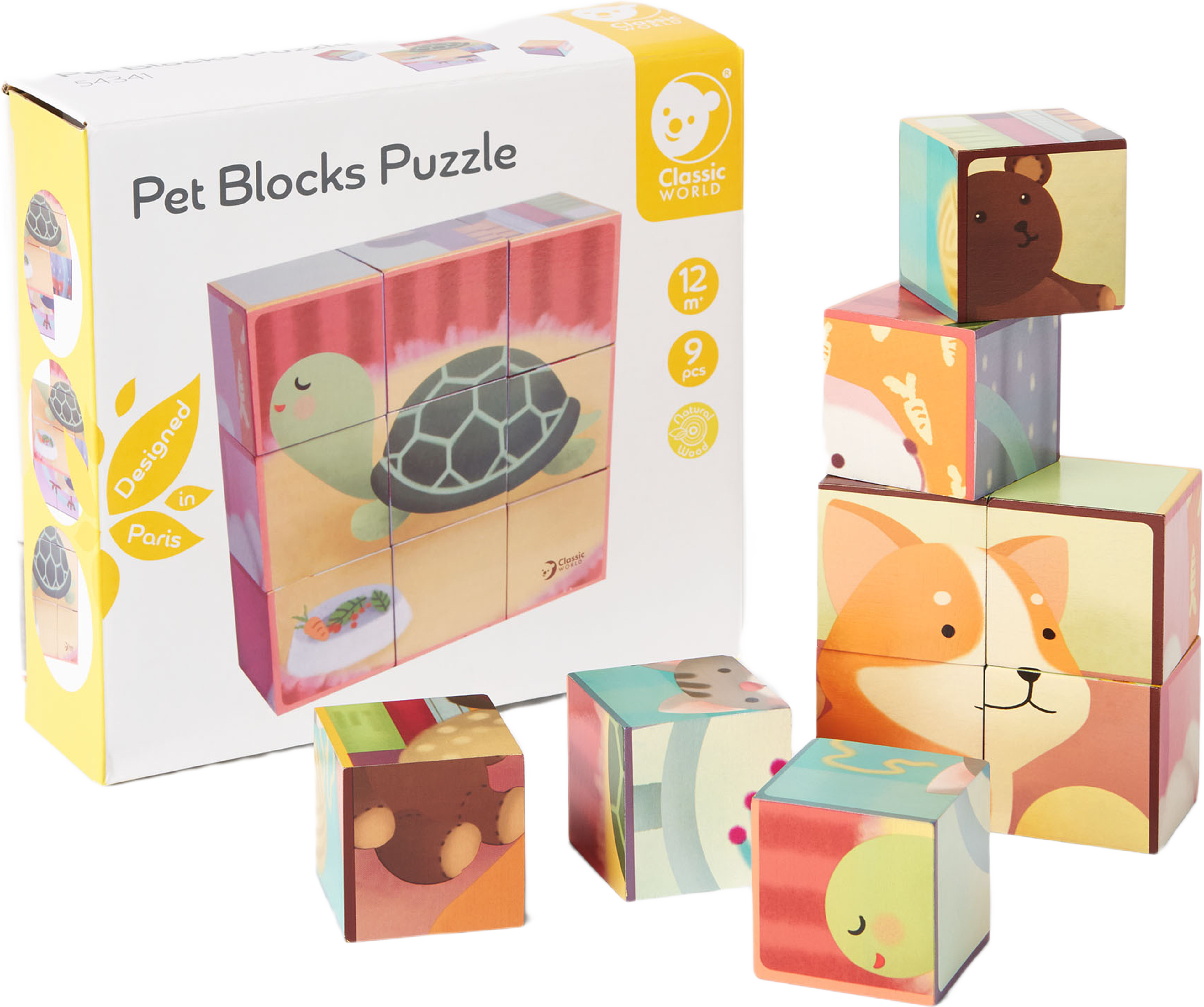 Träklossar med djur, från Classic, i färgen Multicolour. Klicka för att öppna bilden i stort format